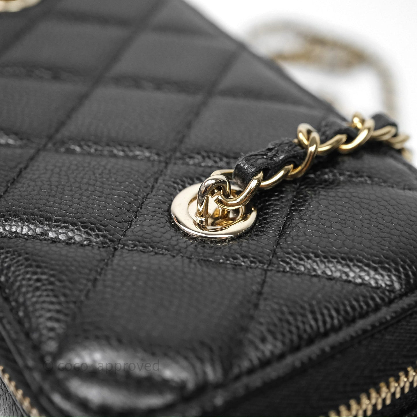 Chanel Classic Vanity with Chain Black Caviar Gold Hardware