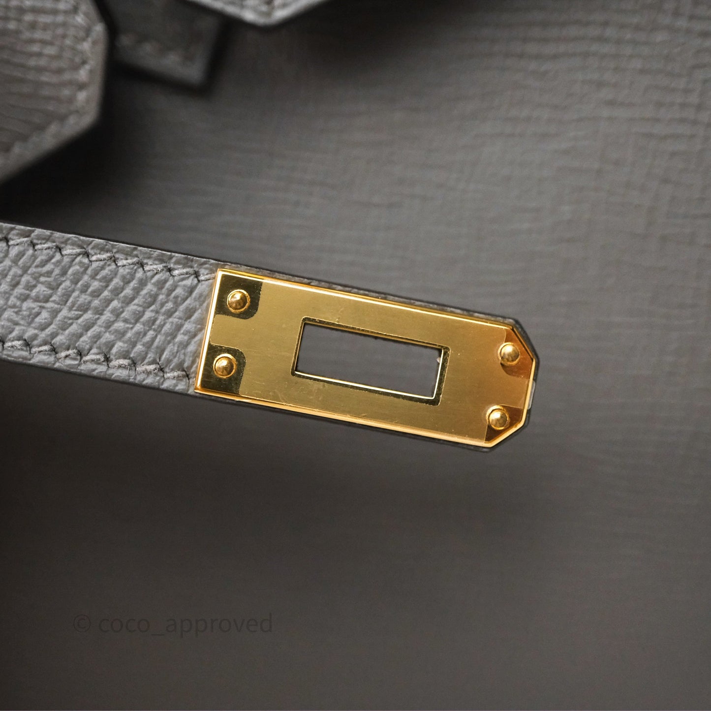 Hermes Birkin 25 Sellier Gris Meyer 0L Epsom Gold Hardware
