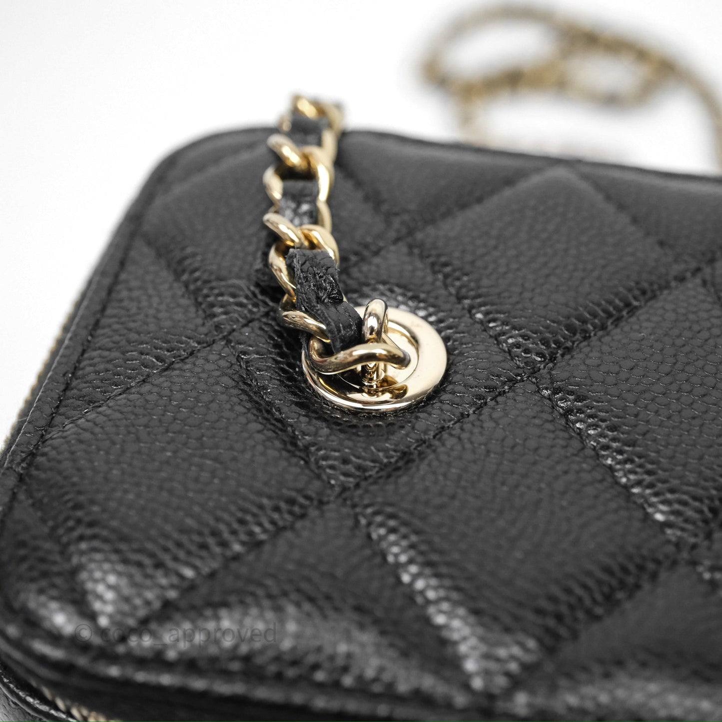 Chanel Classic Vanity with Chain Black Caviar Gold Hardware