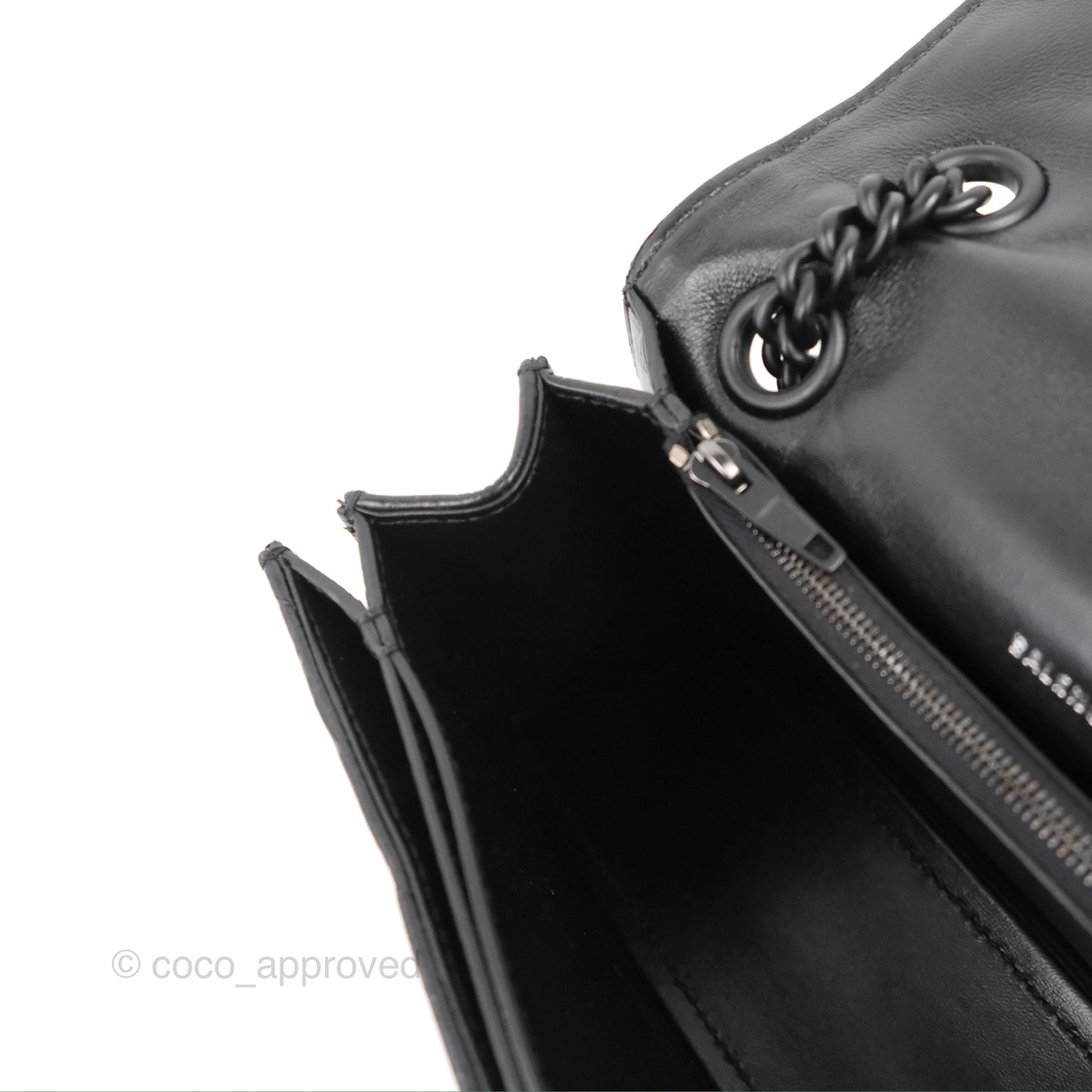 Balenciaga Small Crush Chain Bag Quilted Black Calfskin Black Matte Hardware