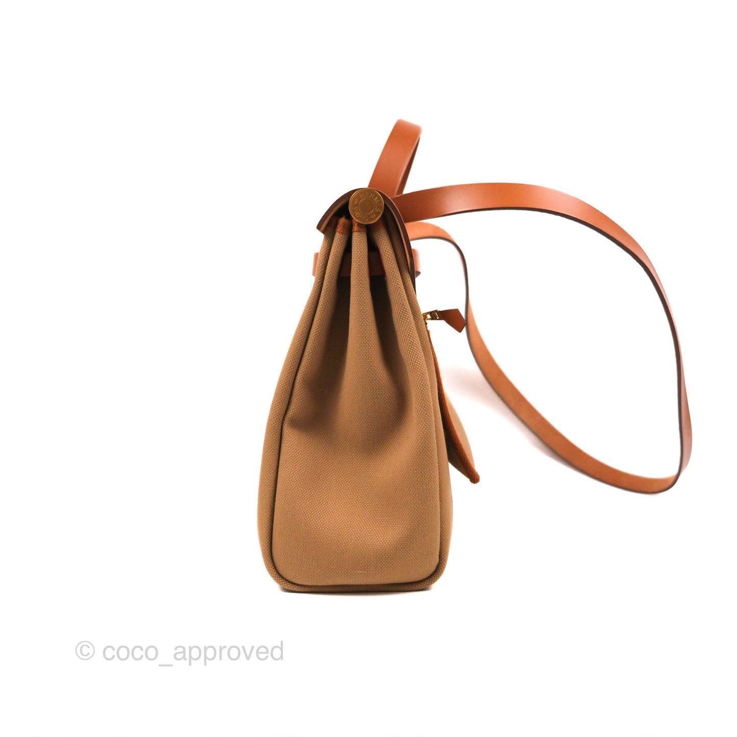 Hermès Herbag Zip Retourne 31 Chai 0M/Fauve 34 Canvas Gold Hardware