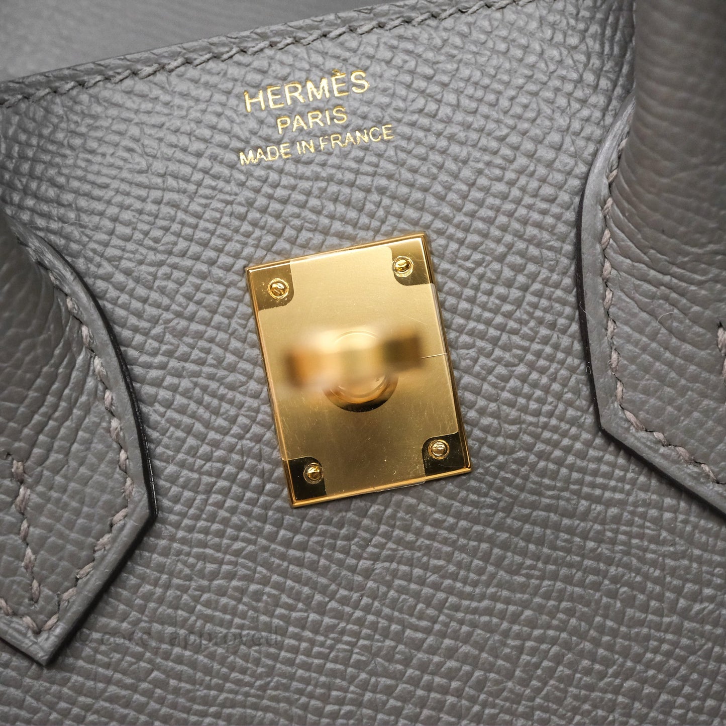 Hermes Birkin 25 Sellier Gris Meyer 0L Epsom Gold Hardware