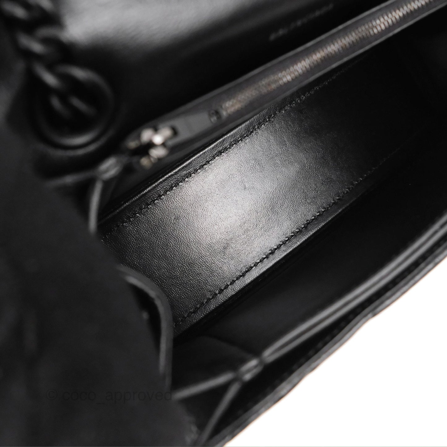 Balenciaga Small Crush Chain Bag Quilted Black Calfskin Black Matte Hardware