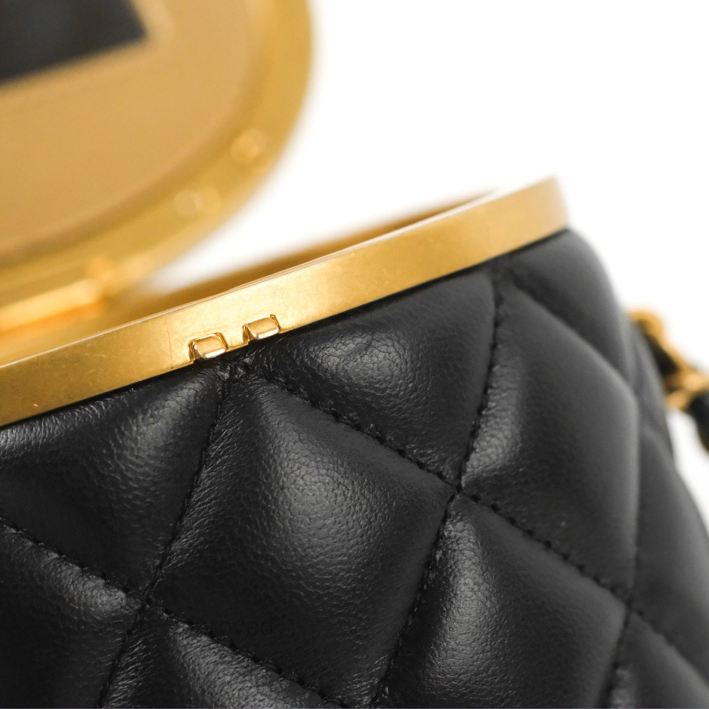 Chanel Quilted CC Crown Box Vanity Black Lambskin