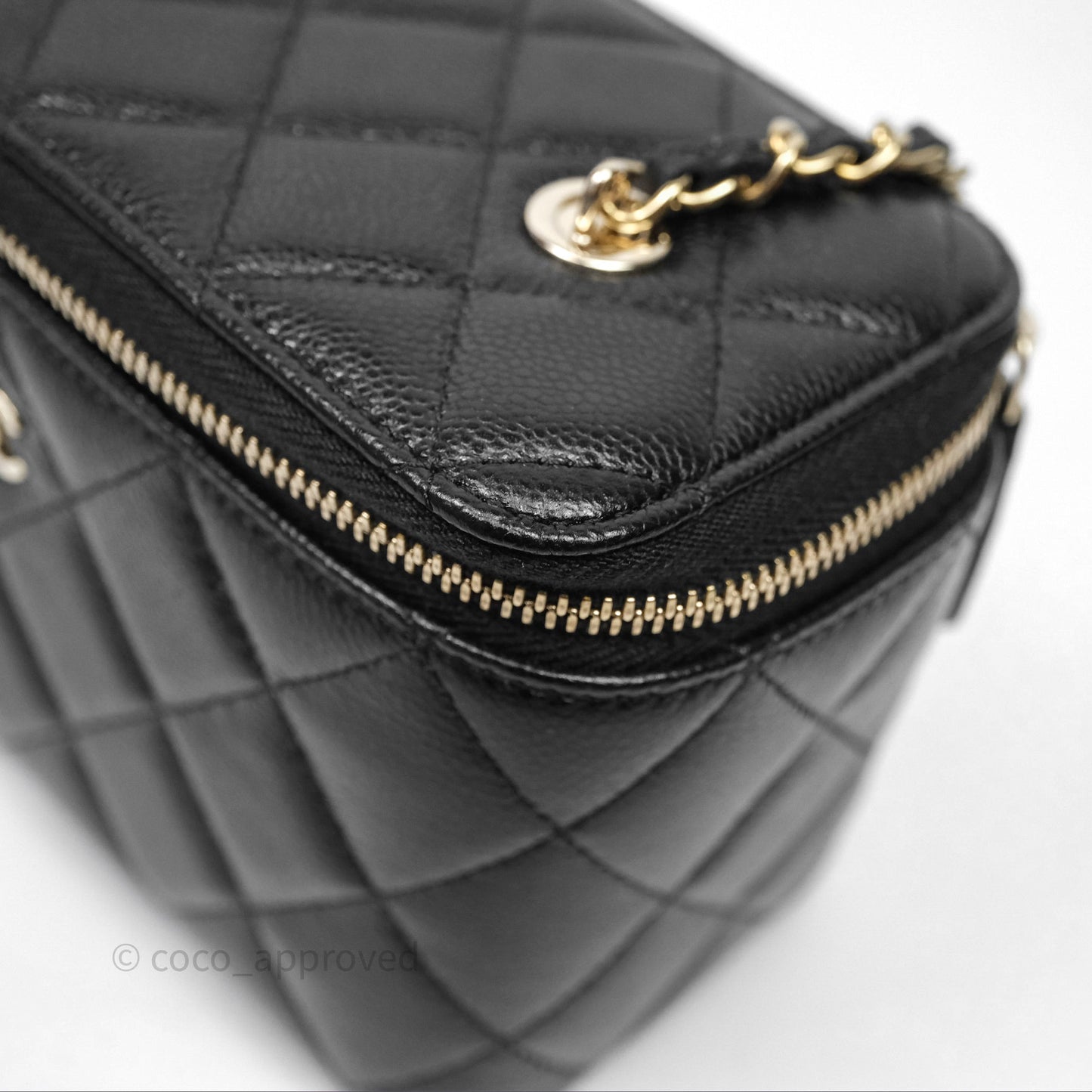 Chanel Classic Vanity with Chain Black Caviar Gold Hardware