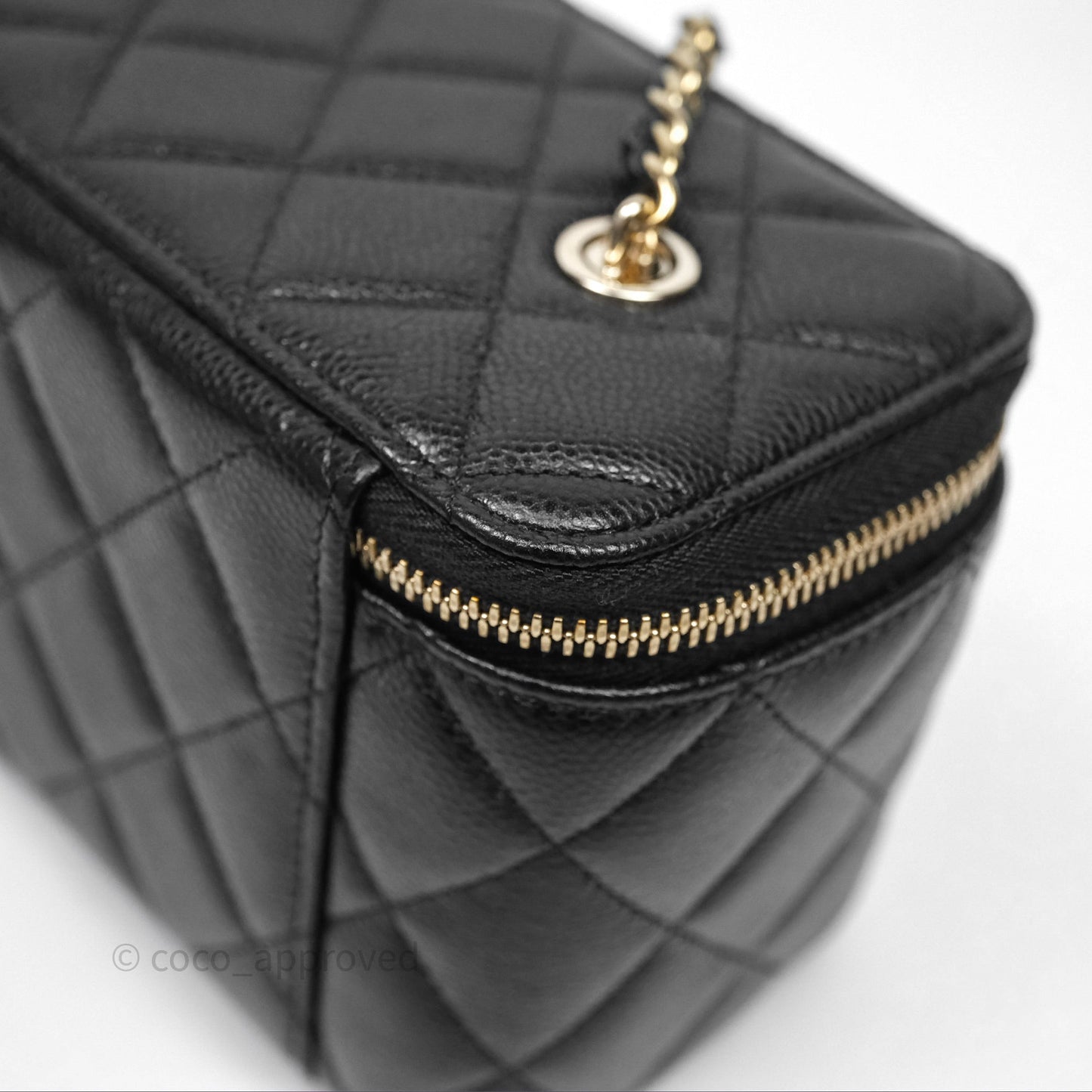 Chanel Classic Vanity with Chain Black Caviar Gold Hardware