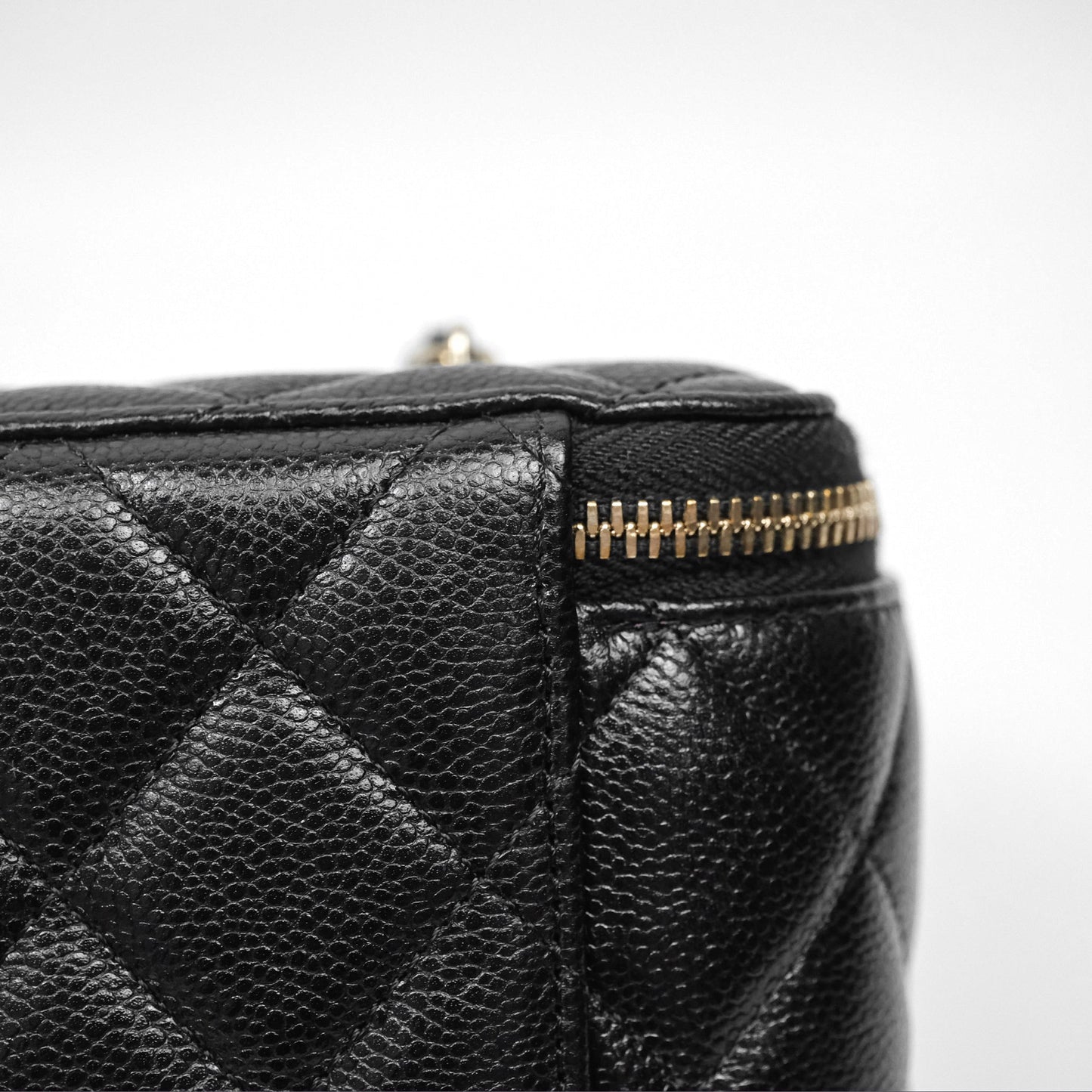 Chanel Classic Vanity with Chain Black Caviar Gold Hardware