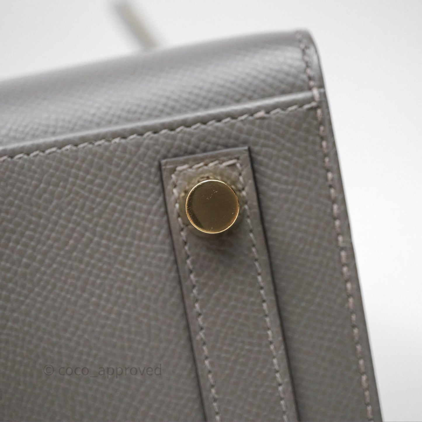 Hermes Birkin 25 Sellier Gris Meyer 0L Epsom Gold Hardware