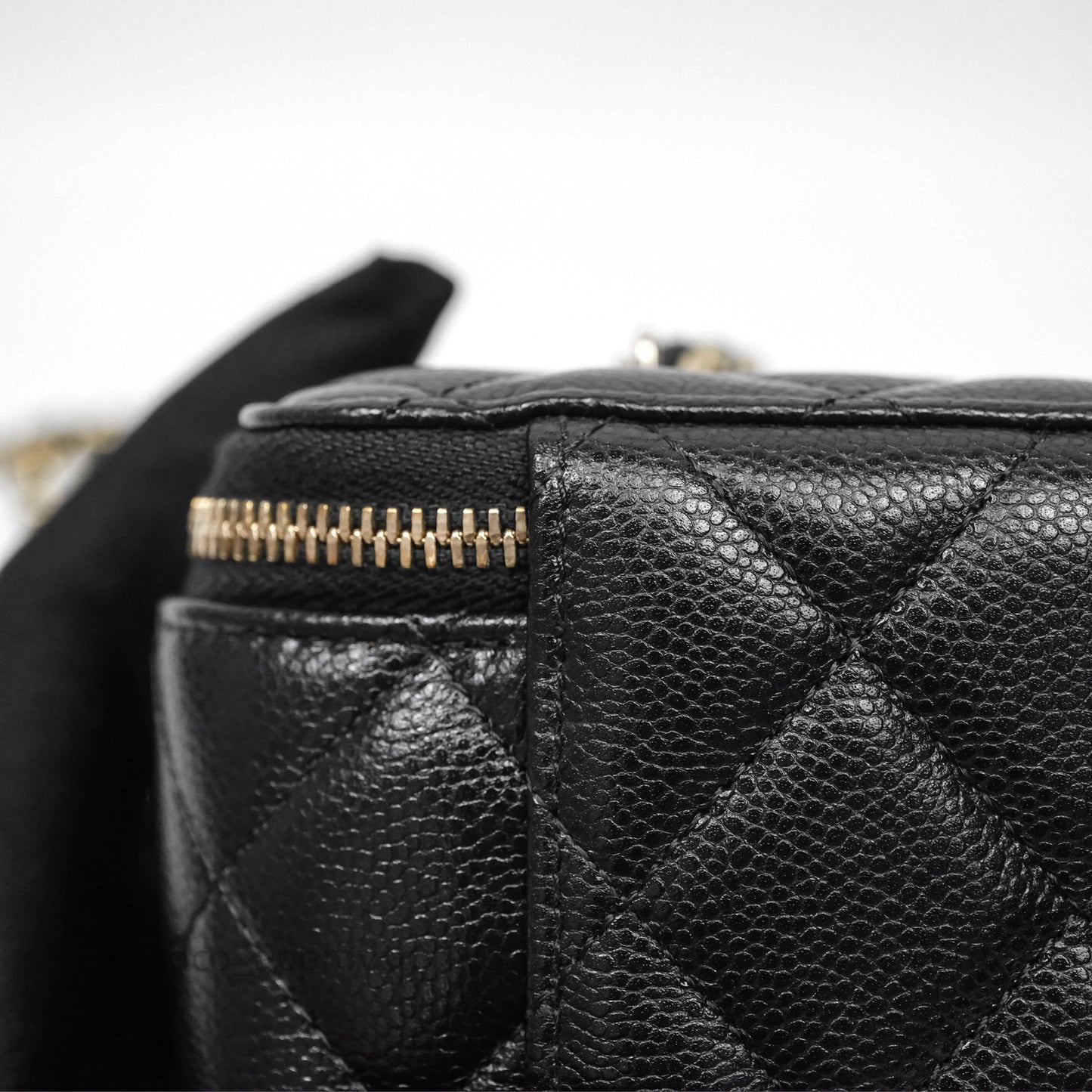 Chanel Classic Vanity with Chain Black Caviar Gold Hardware