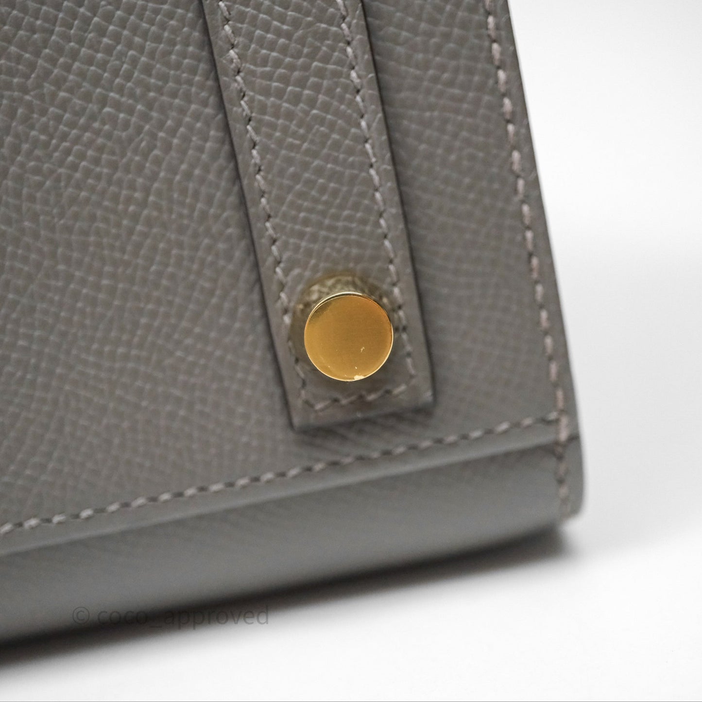 Hermes Birkin 25 Sellier Gris Meyer 0L Epsom Gold Hardware