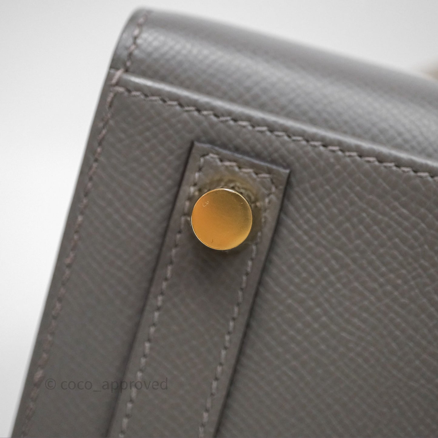 Hermes Birkin 25 Sellier Gris Meyer 0L Epsom Gold Hardware