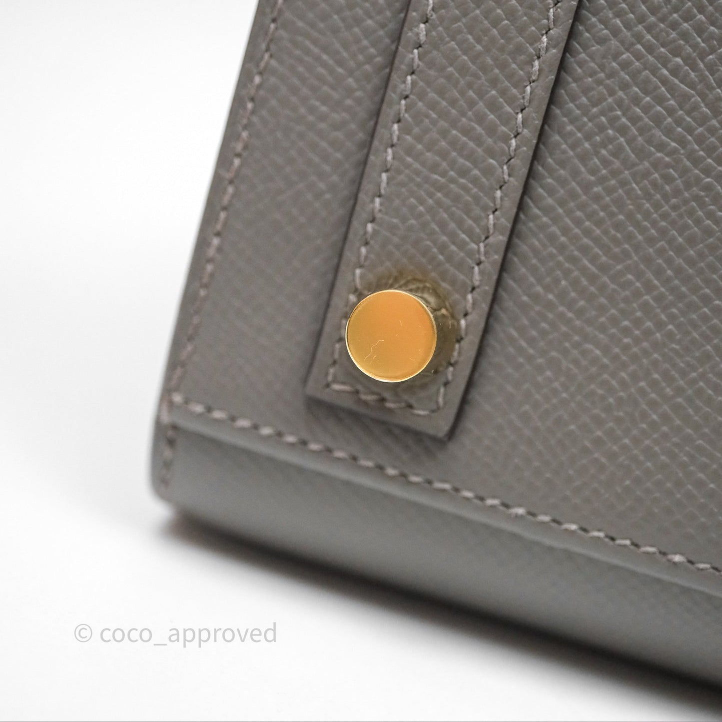 Hermes Birkin 25 Sellier Gris Meyer 0L Epsom Gold Hardware