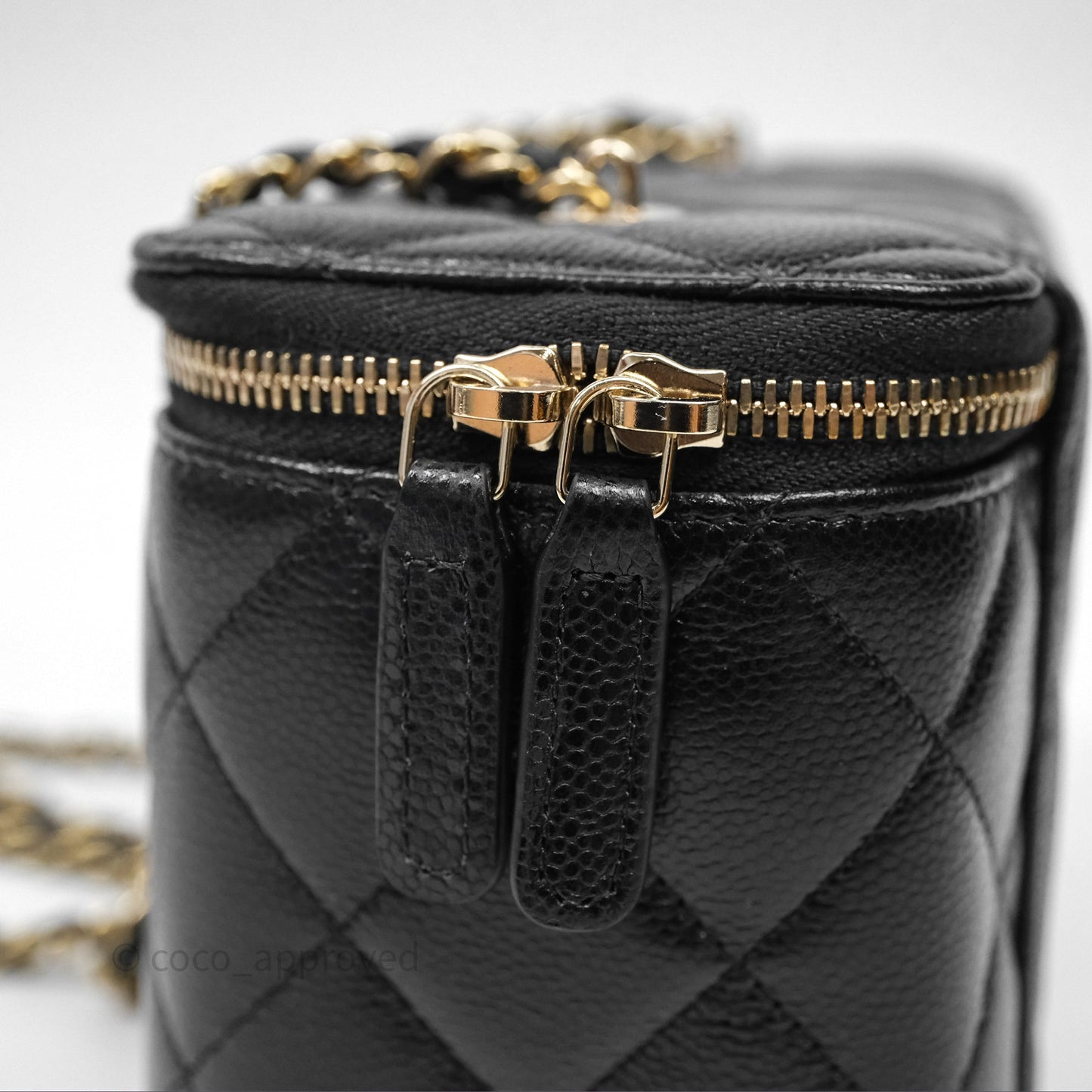 Chanel Classic Vanity with Chain Black Caviar Gold Hardware