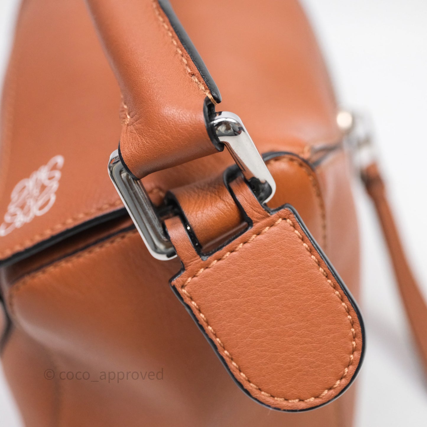 Loewe Small Puzzle Bag Tan Calfskin Silver Hardware