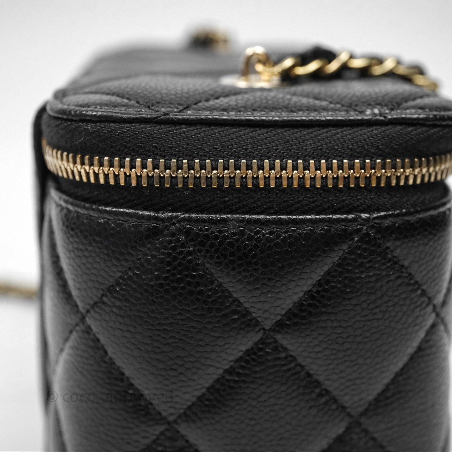 Chanel Classic Vanity with Chain Black Caviar Gold Hardware
