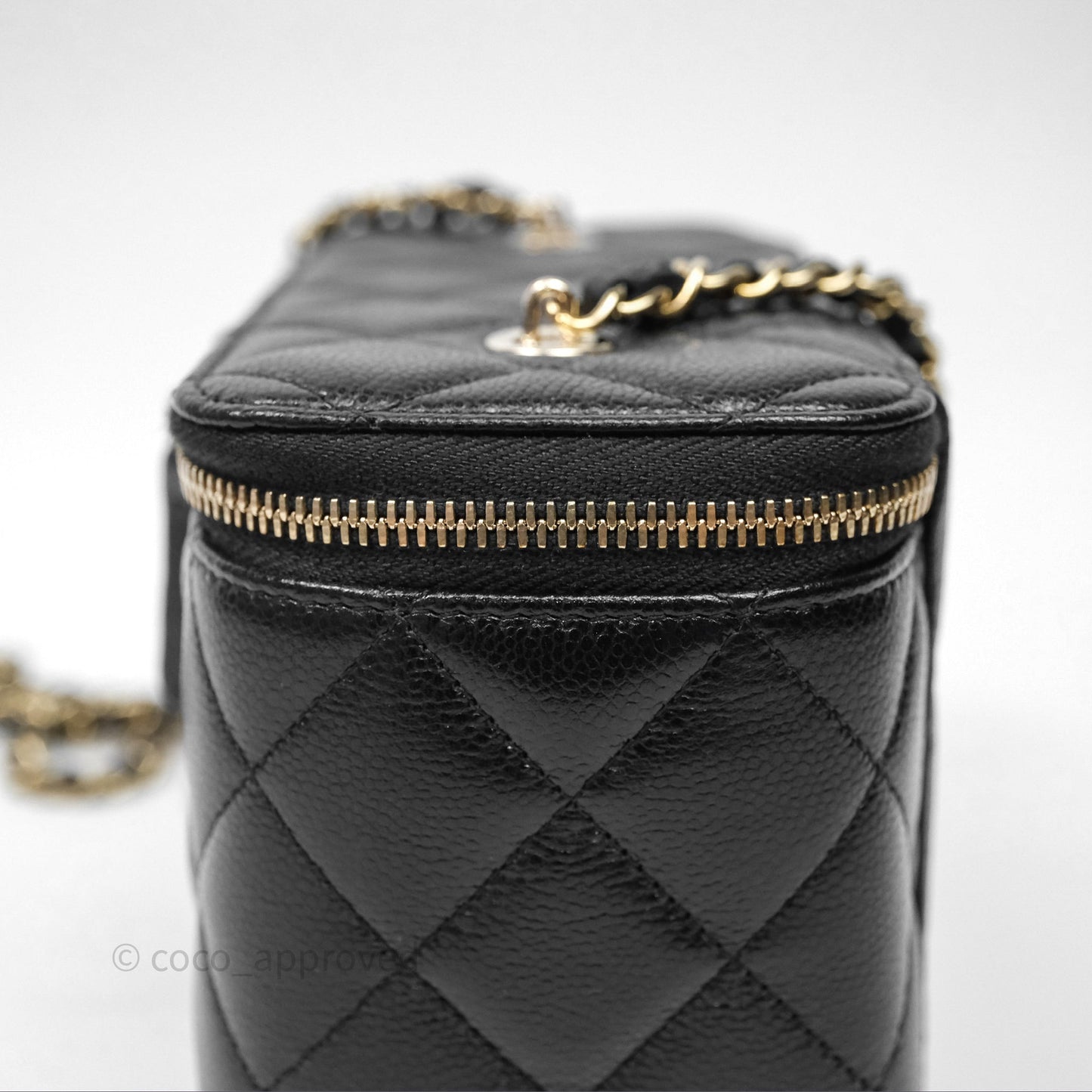 Chanel Classic Vanity with Chain Black Caviar Gold Hardware