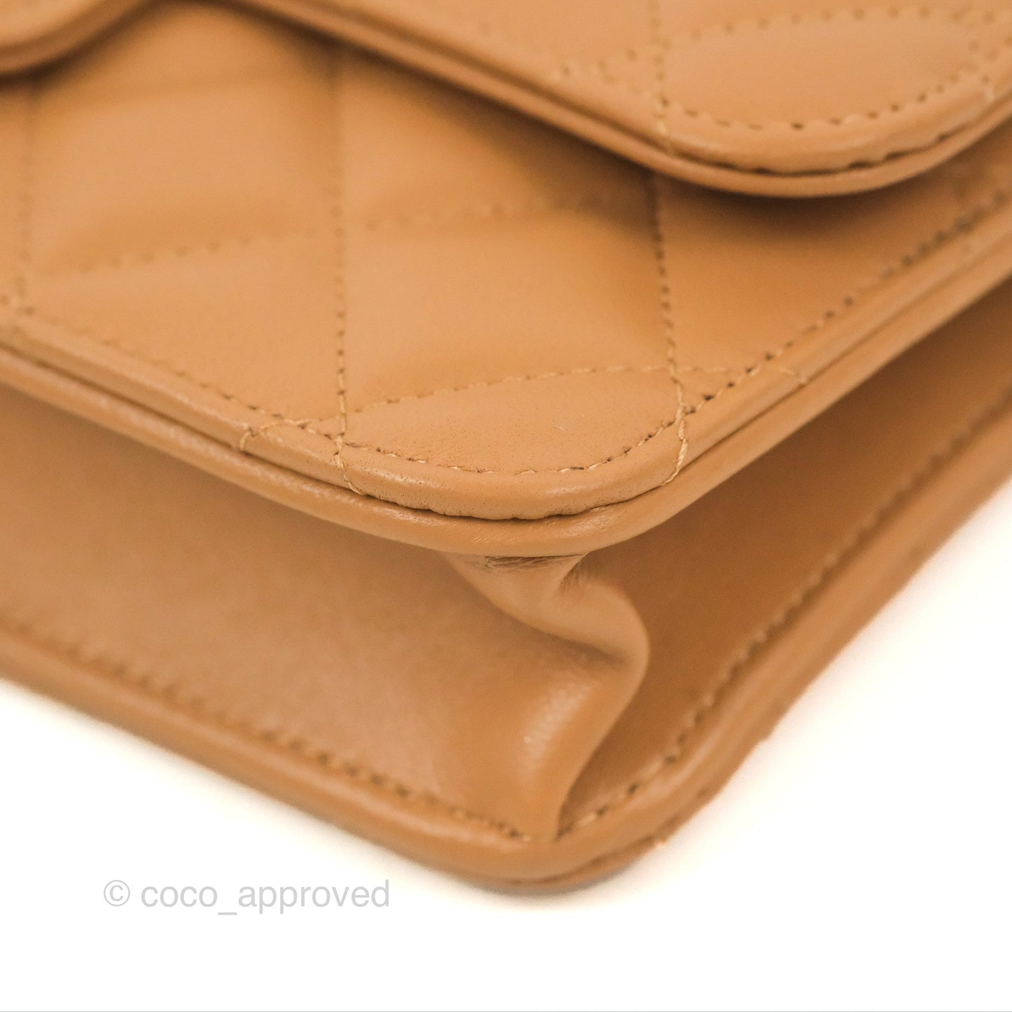 Chanel Top Handle Mini WOC Caramel Dark Beige Lambskin Gold Hardware