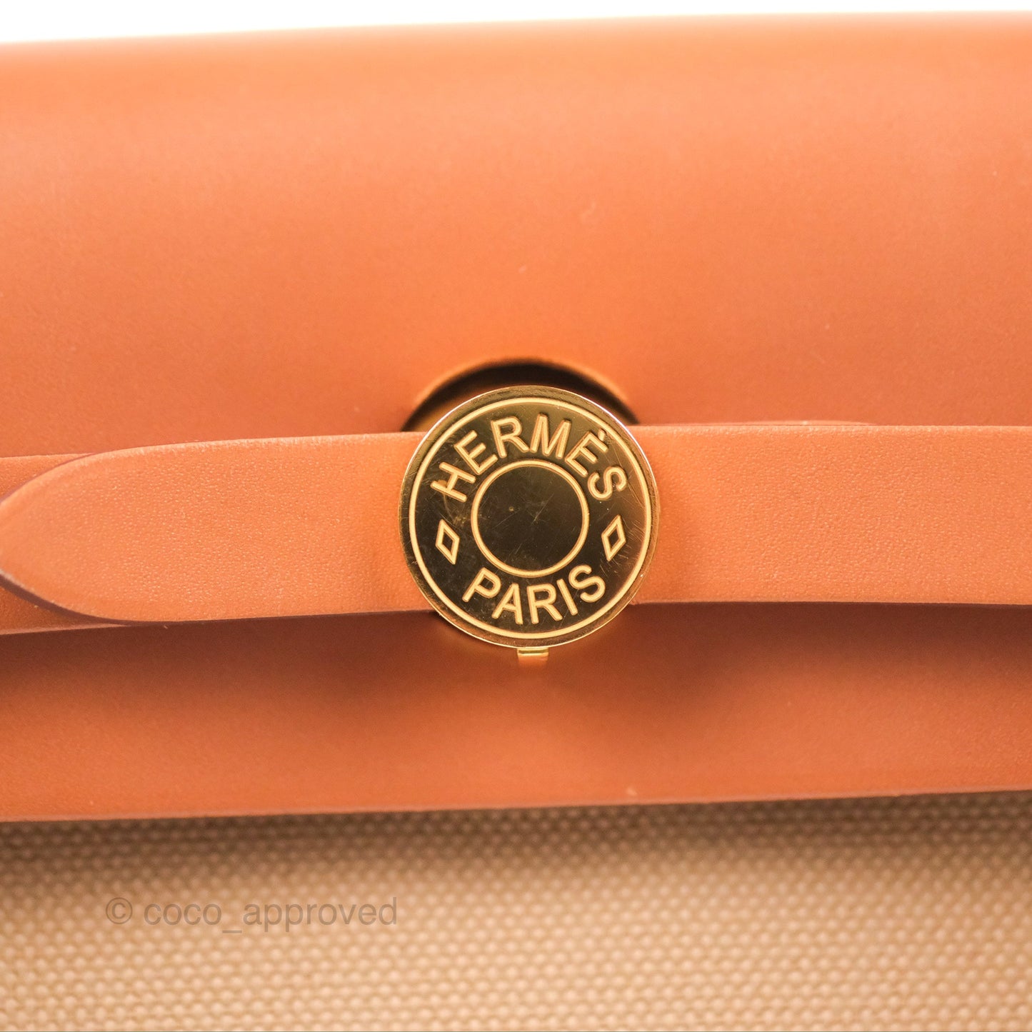 Hermès Herbag Zip Retourne 31 Chai 0M/Fauve 34 Canvas Gold Hardware