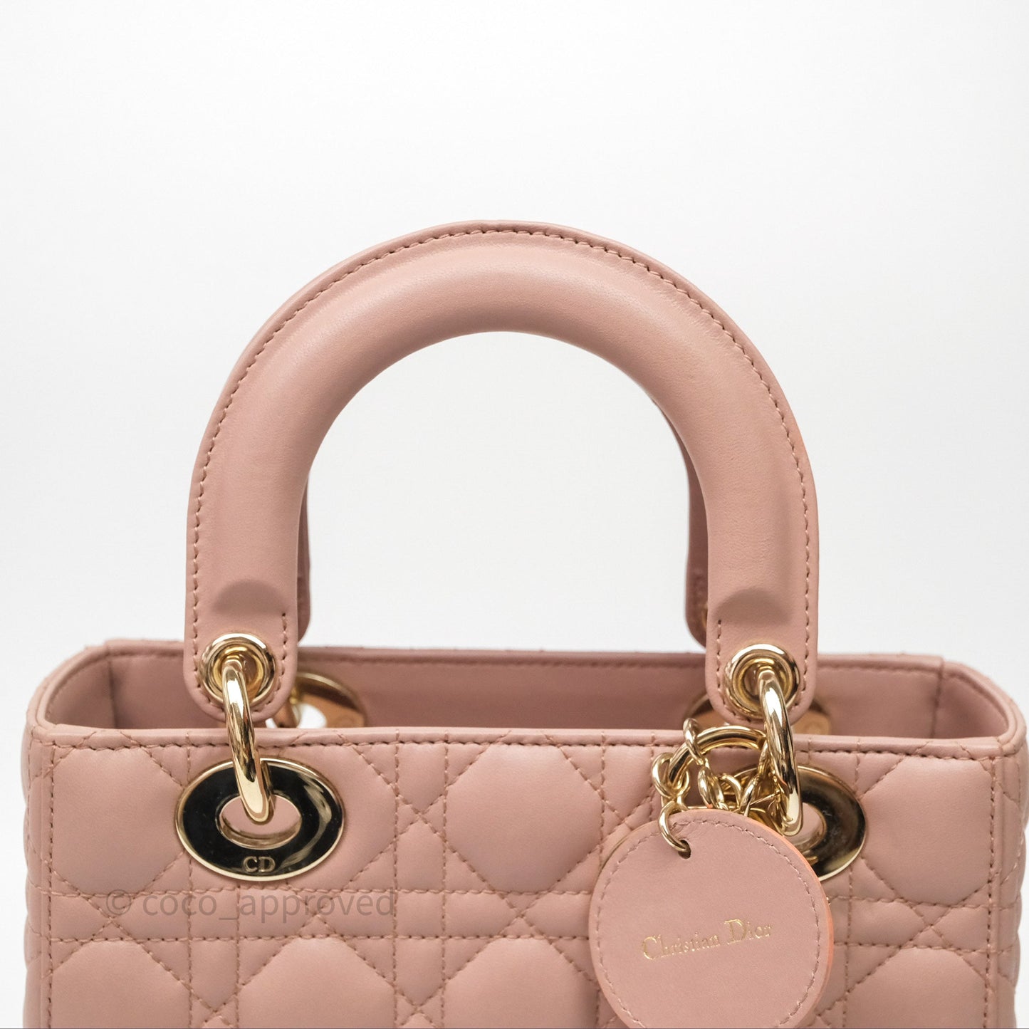 Christian Dior Small Lady Dior My ABCDior Bag Blush Cannage Lambskin