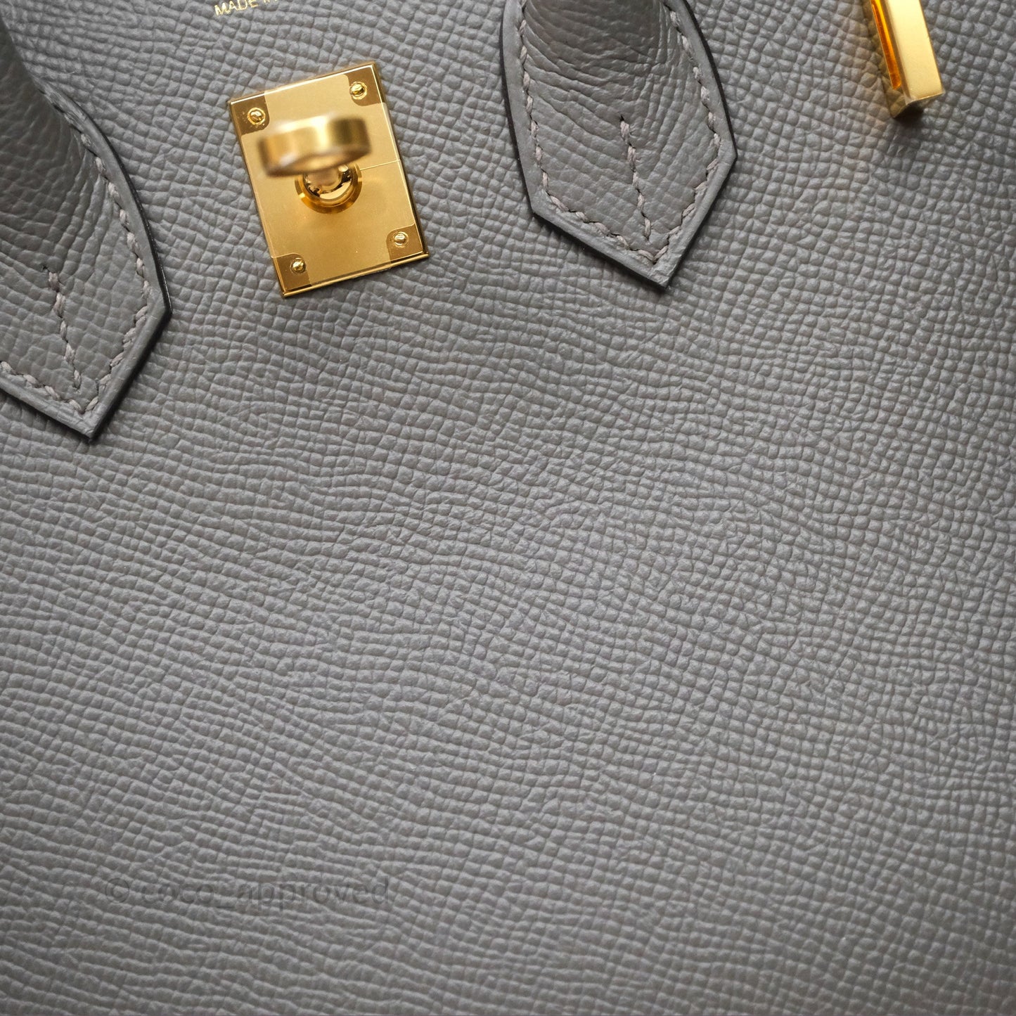 Hermes Birkin 25 Sellier Gris Meyer 0L Epsom Gold Hardware