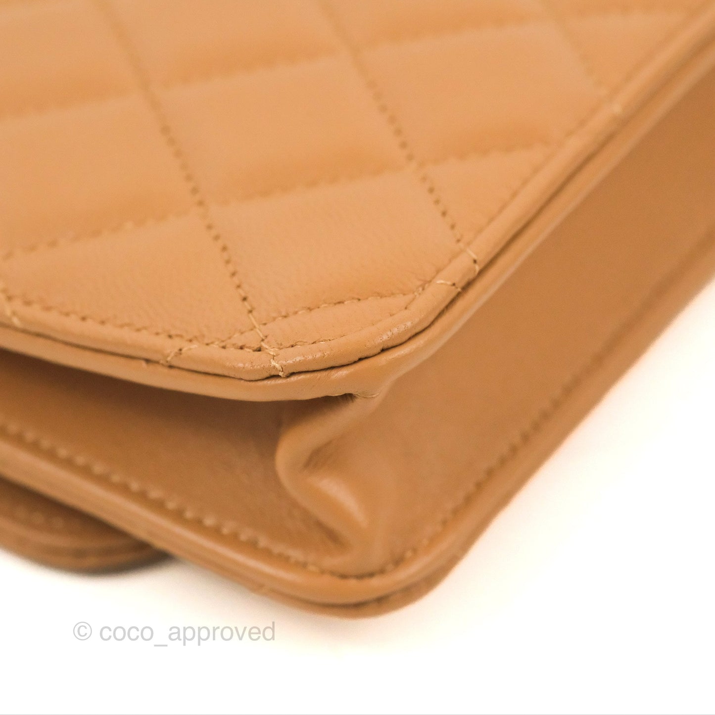 Chanel Top Handle Mini WOC Caramel Dark Beige Lambskin Gold Hardware