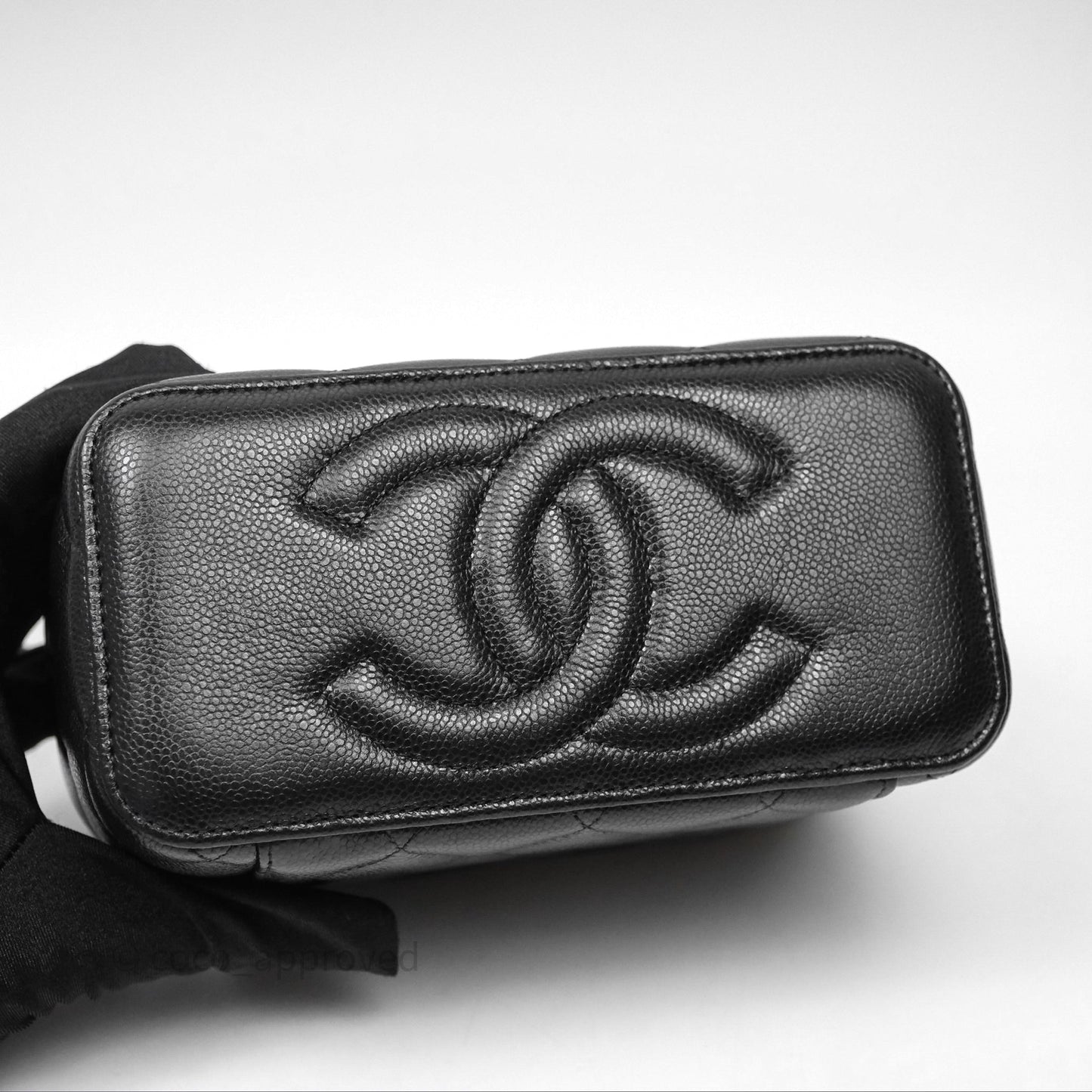 Chanel Classic Vanity with Chain Black Caviar Gold Hardware