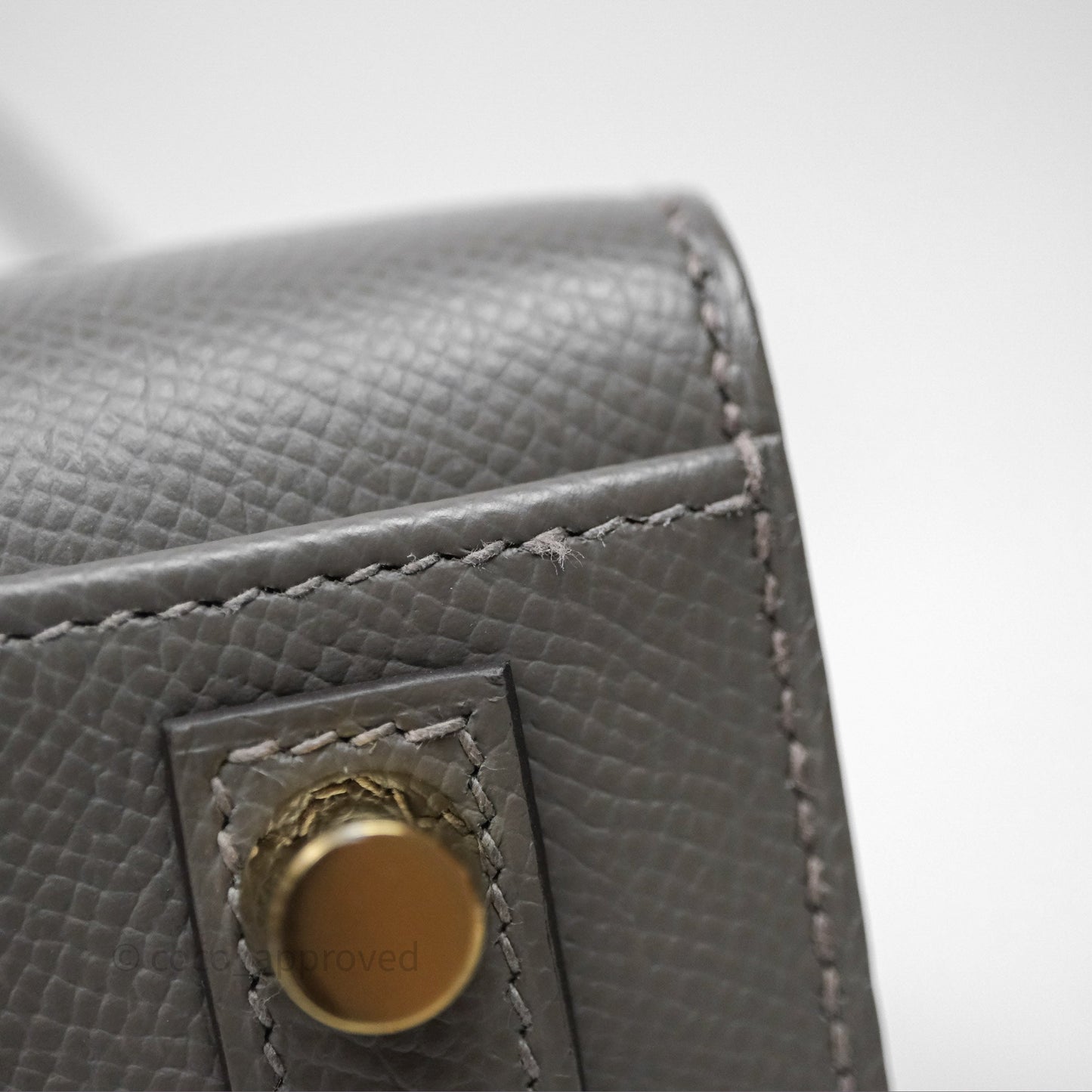Hermes Birkin 25 Sellier Gris Meyer 0L Epsom Gold Hardware