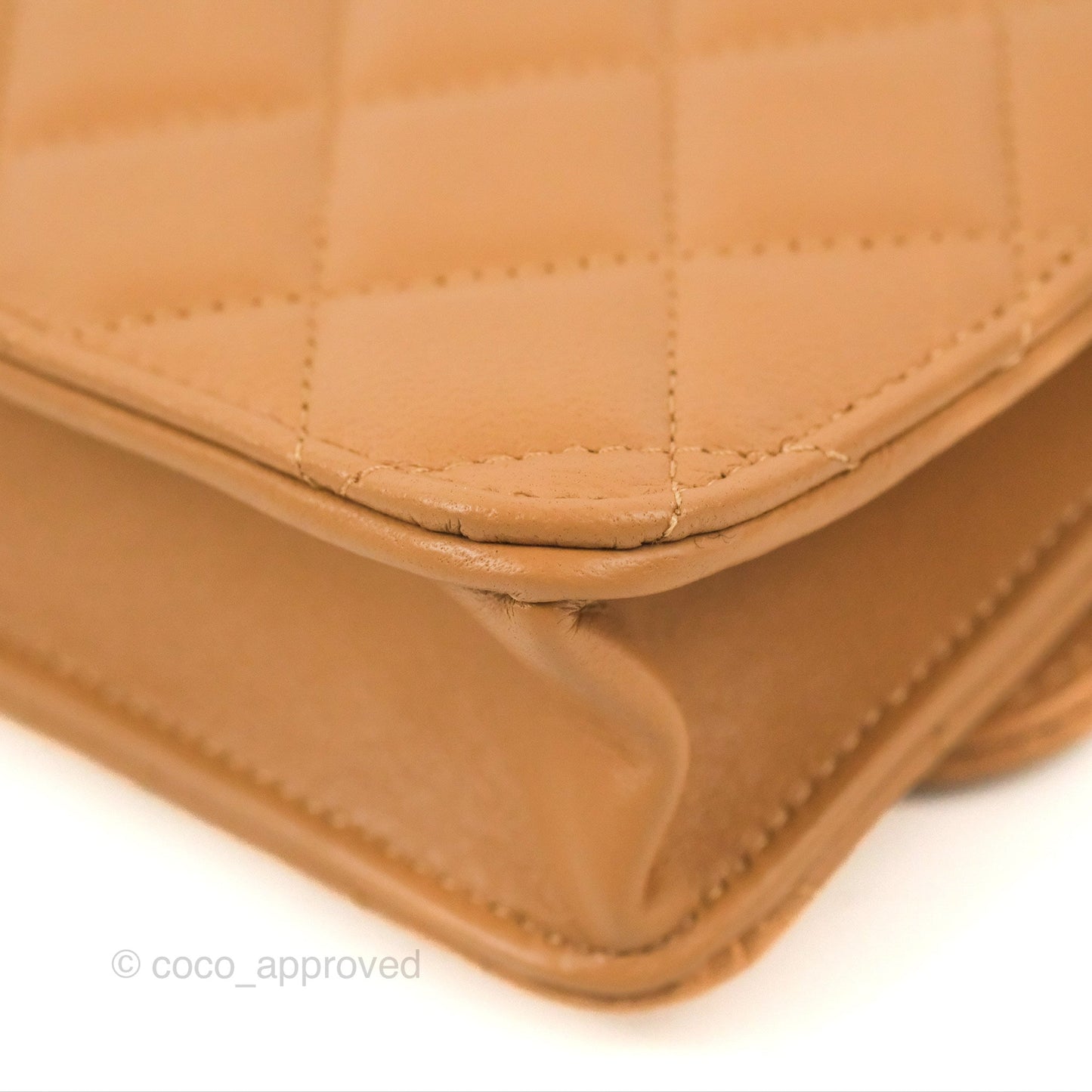 Chanel Top Handle Mini WOC Caramel Dark Beige Lambskin Gold Hardware