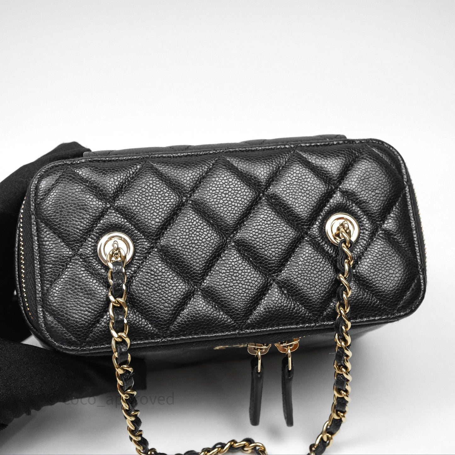 Chanel Classic Vanity with Chain Black Caviar Gold Hardware
