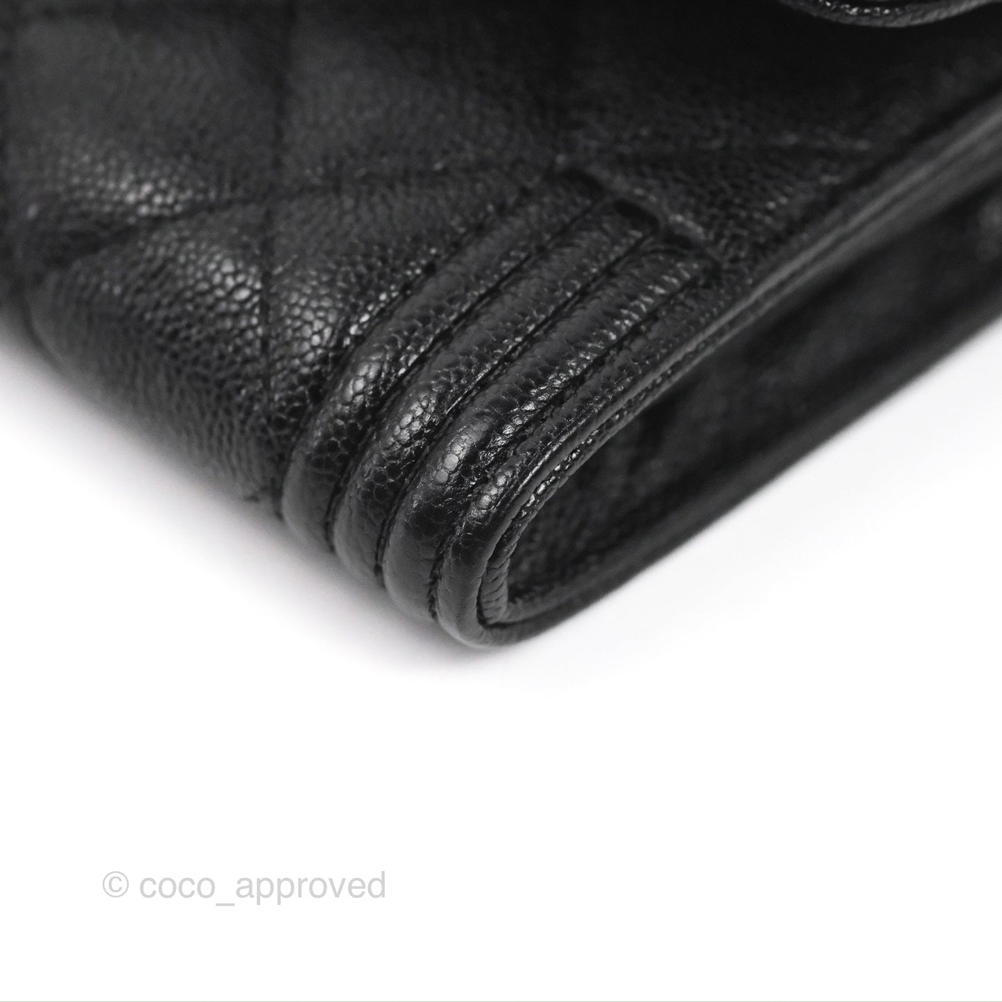 Chanel Quilted Boy Flap Coin Purse Black Caviar Aged Gold Hardware