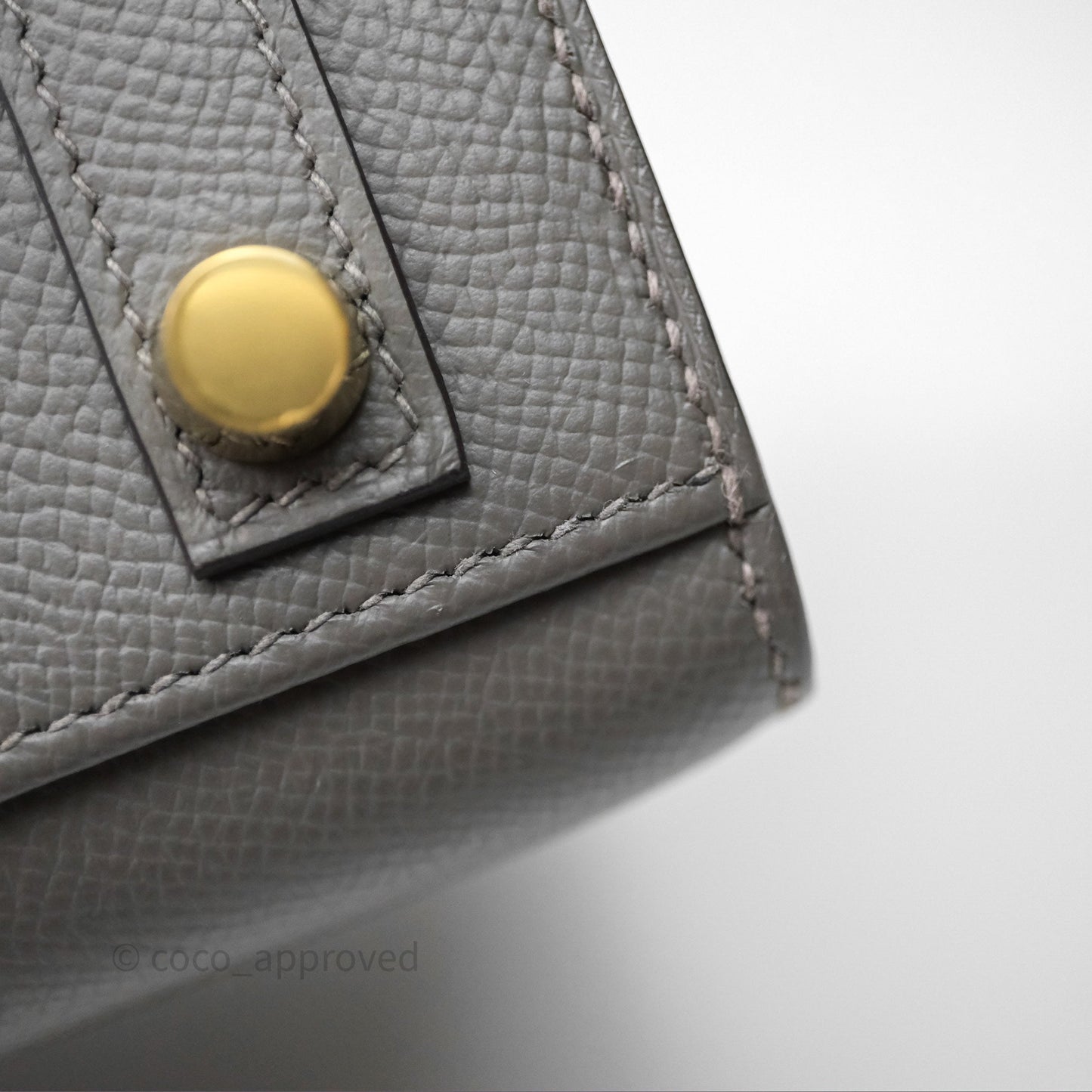 Hermes Birkin 25 Sellier Gris Meyer 0L Epsom Gold Hardware