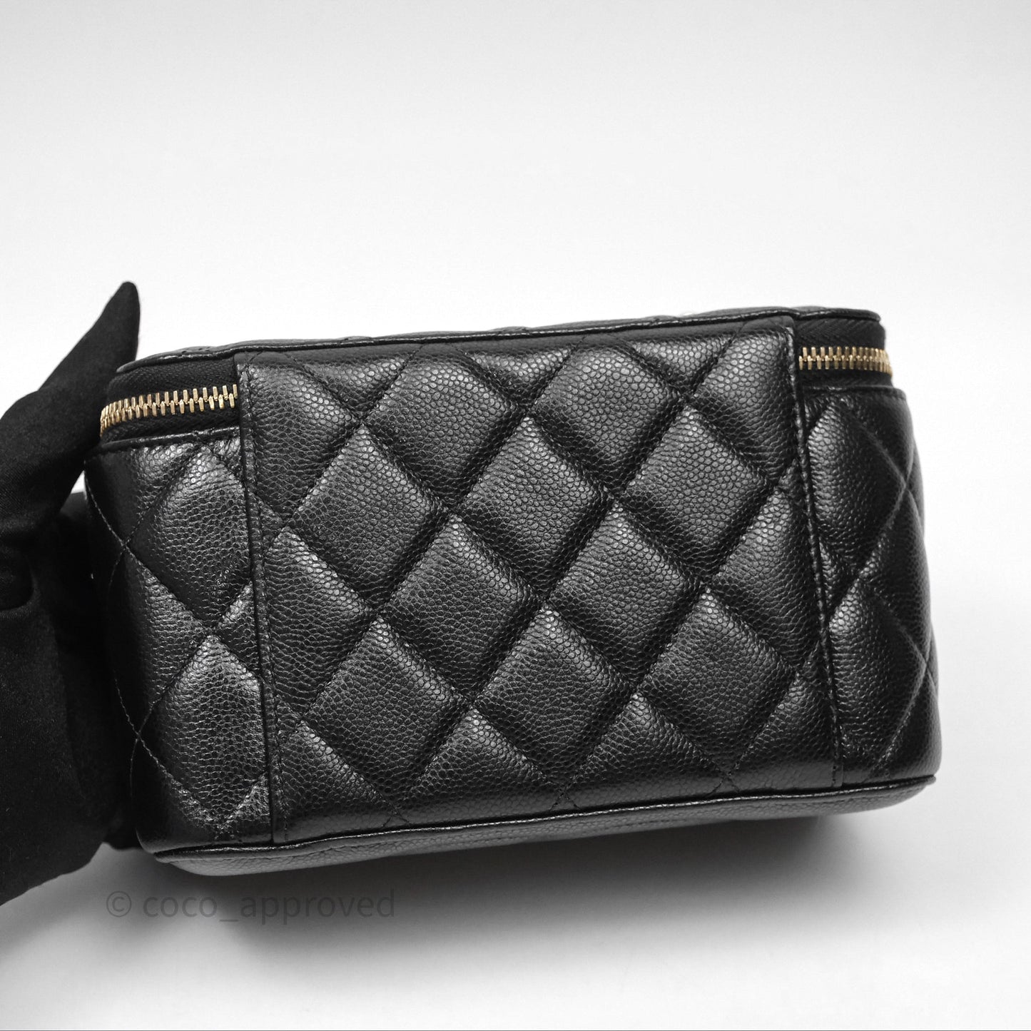 Chanel Classic Vanity with Chain Black Caviar Gold Hardware