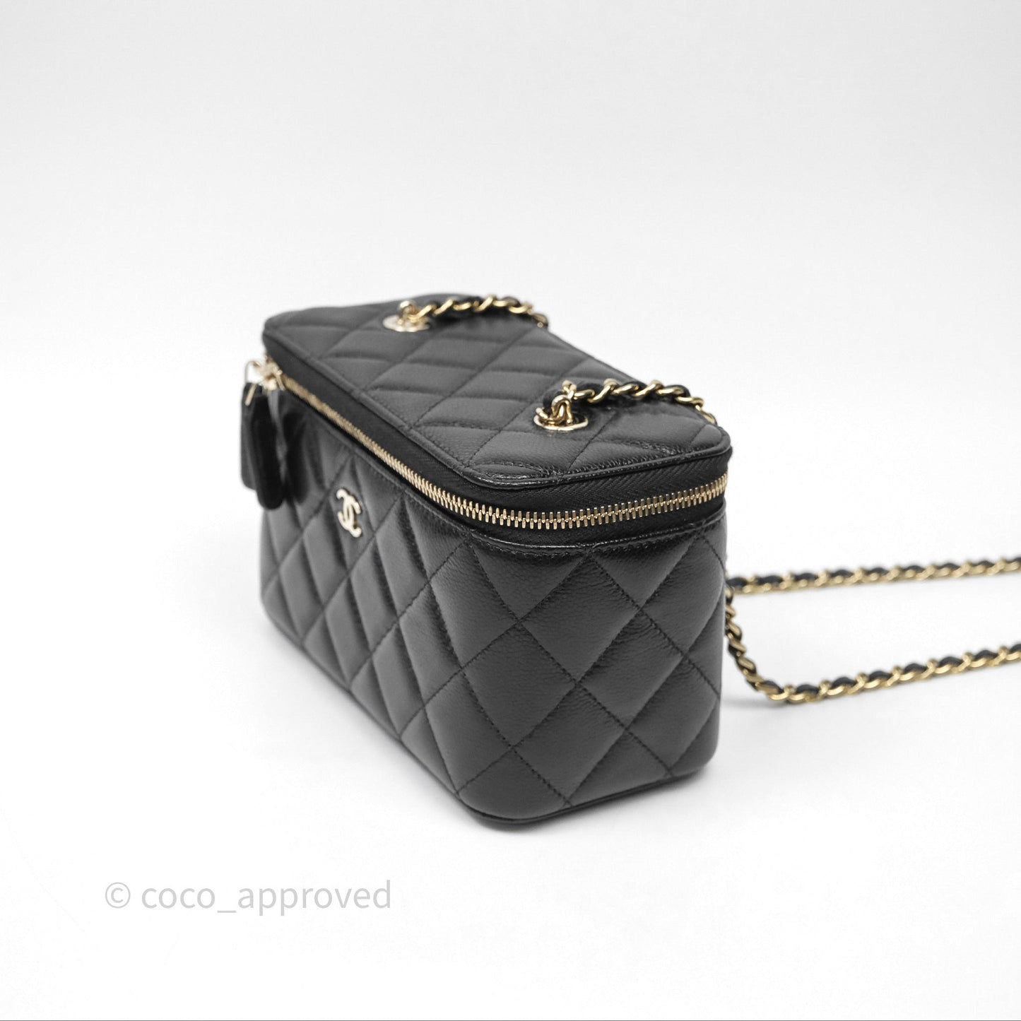 Chanel Classic Vanity with Chain Black Caviar Gold Hardware