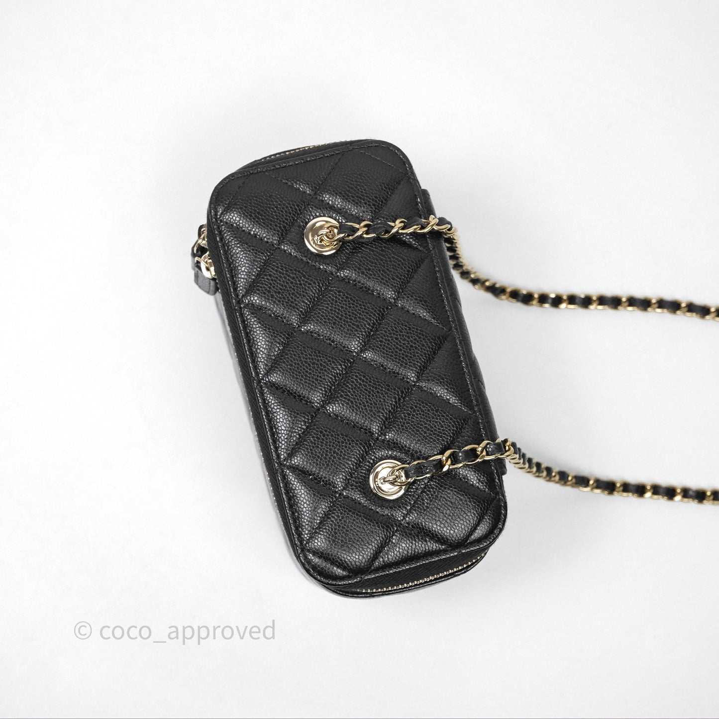 Chanel Classic Vanity with Chain Black Caviar Gold Hardware