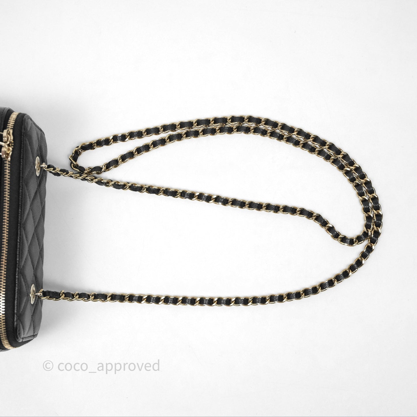 Chanel Classic Vanity with Chain Black Caviar Gold Hardware