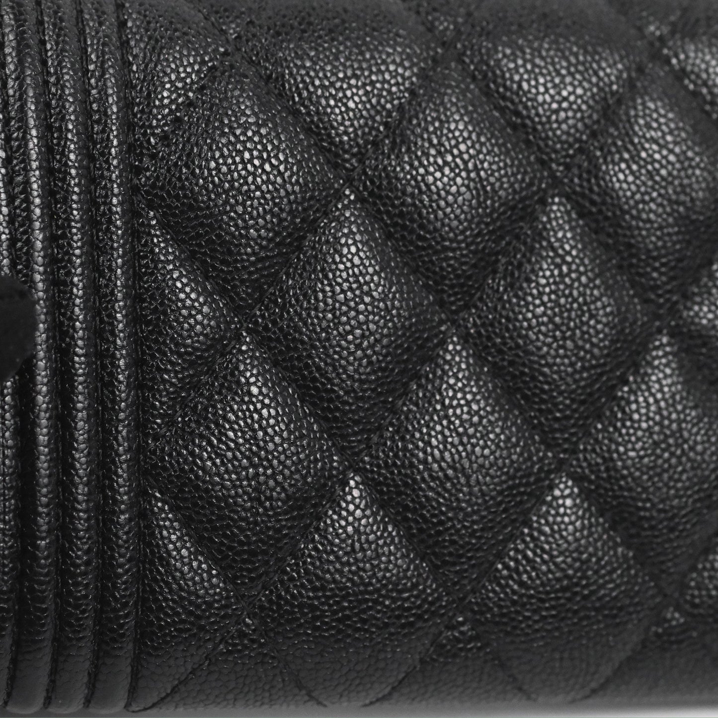 Chanel Quilted Boy Flap Coin Purse Black Caviar Aged Gold Hardware