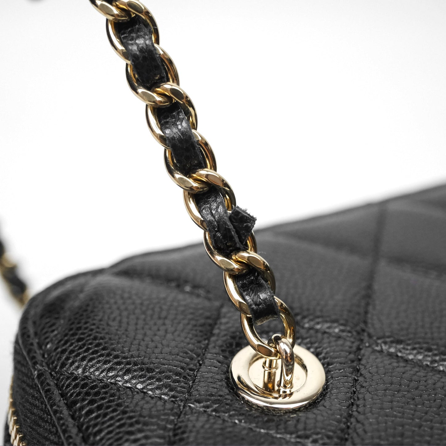 Chanel Classic Vanity with Chain Black Caviar Gold Hardware