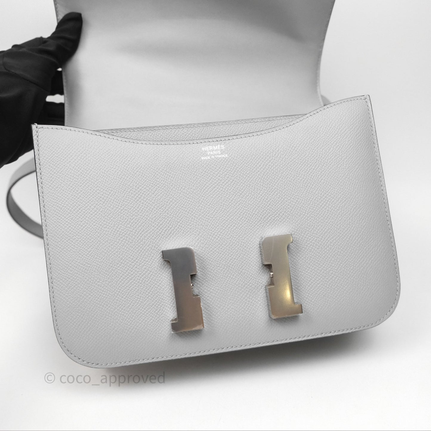Hermès Constance 24 Gris Mouette 4Z Epsom Palladium Hardware