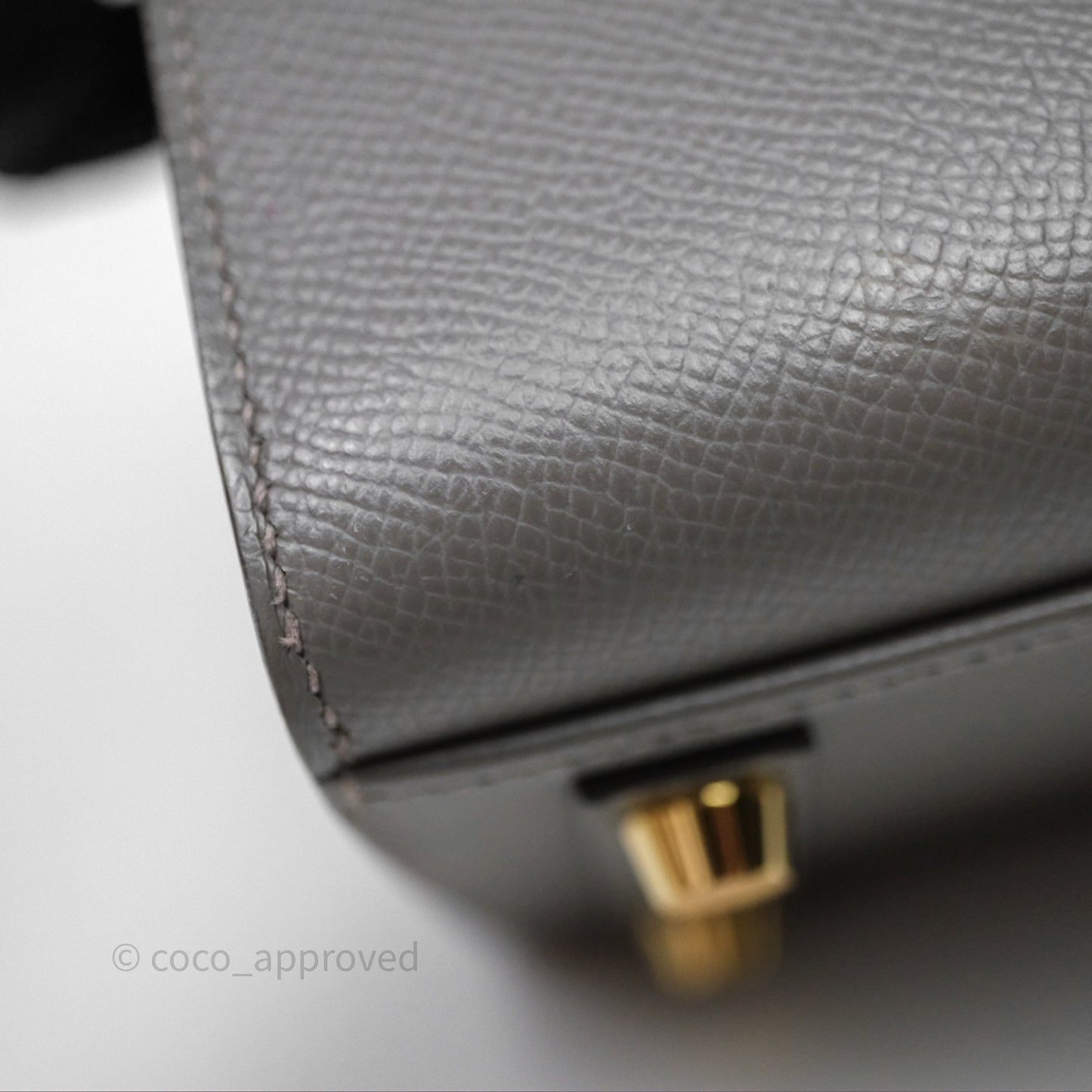 Hermes Birkin 25 Sellier Gris Meyer 0L Epsom Gold Hardware