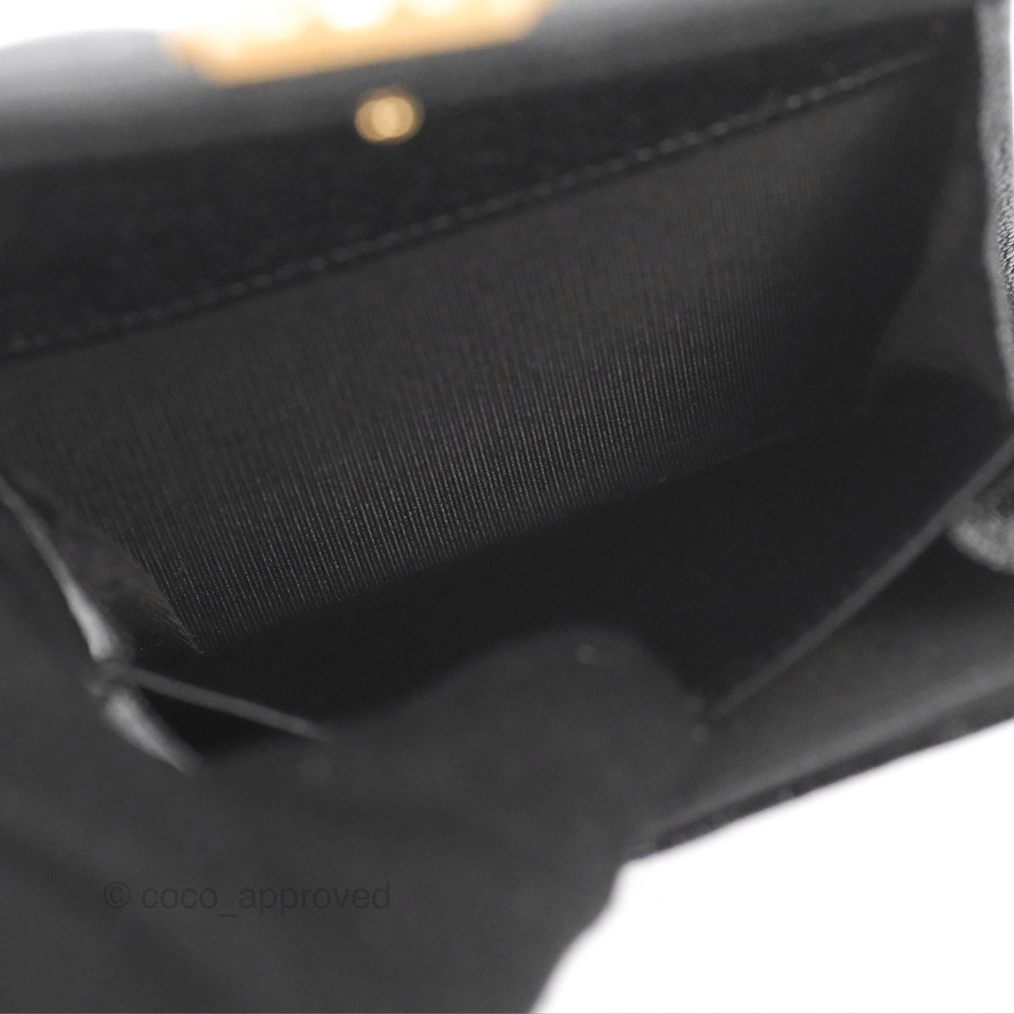 Chanel Quilted Boy Flap Coin Purse Black Caviar Aged Gold Hardware