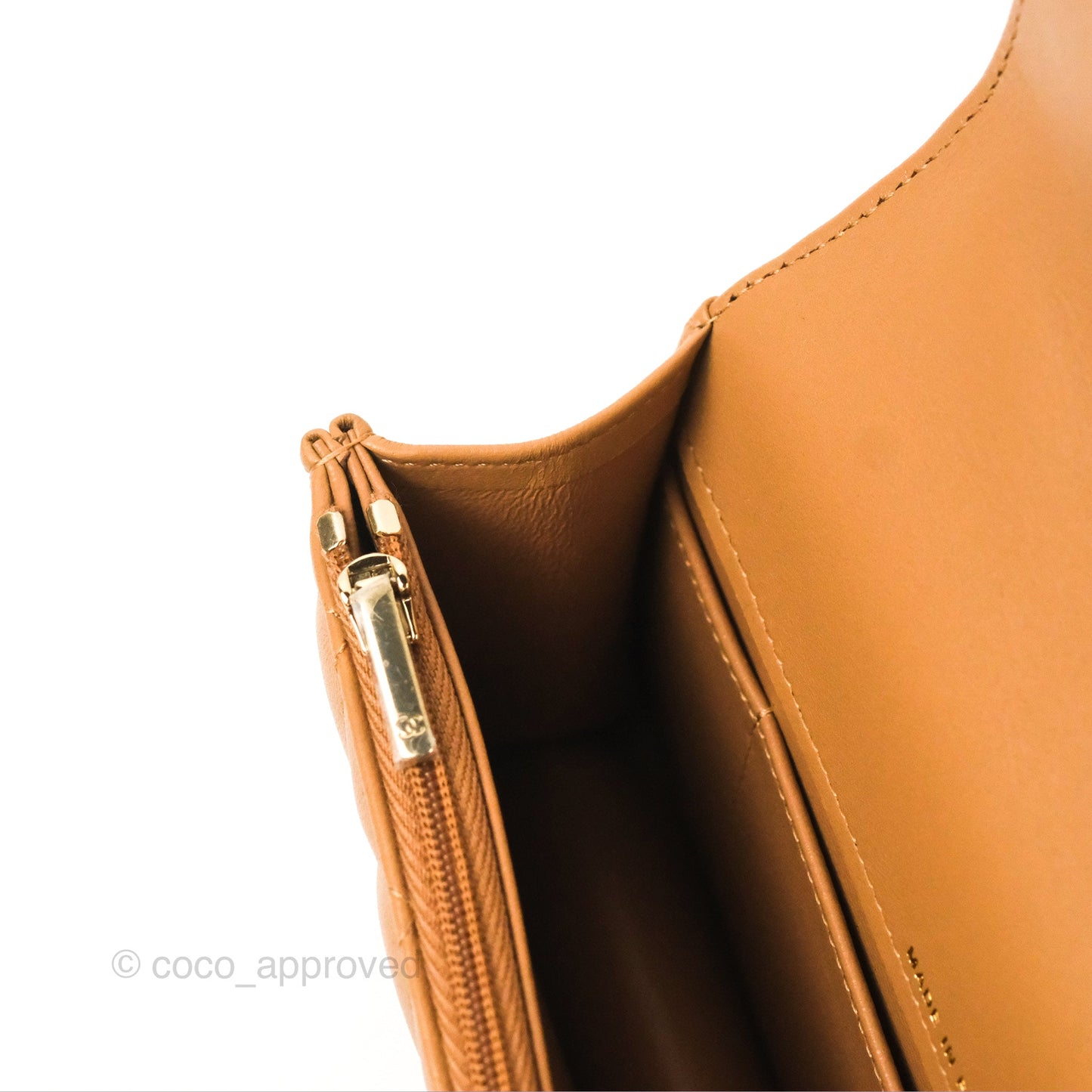 Chanel Top Handle Mini WOC Caramel Dark Beige Lambskin Gold Hardware