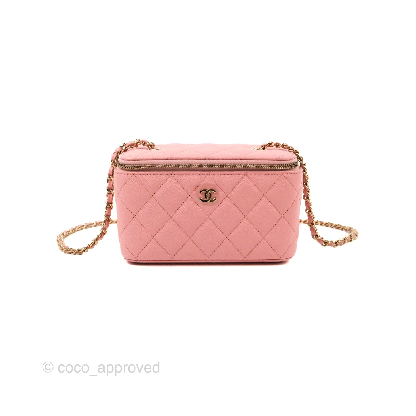 Chanel Classic Vanity with Chain Pink Caviar Gold Hardware