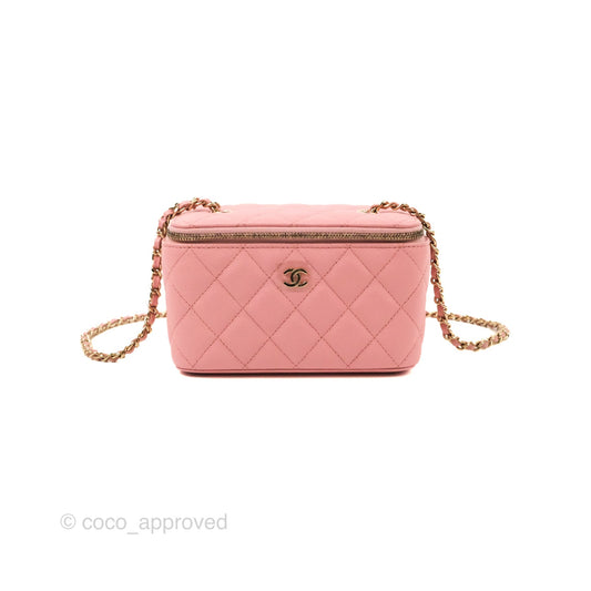 Chanel Classic Vanity with Chain Pink Caviar Gold Hardware