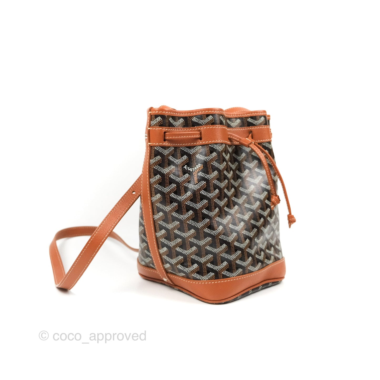 Goyard Petit Flot Bucket Bag Black & Tan Goyardine