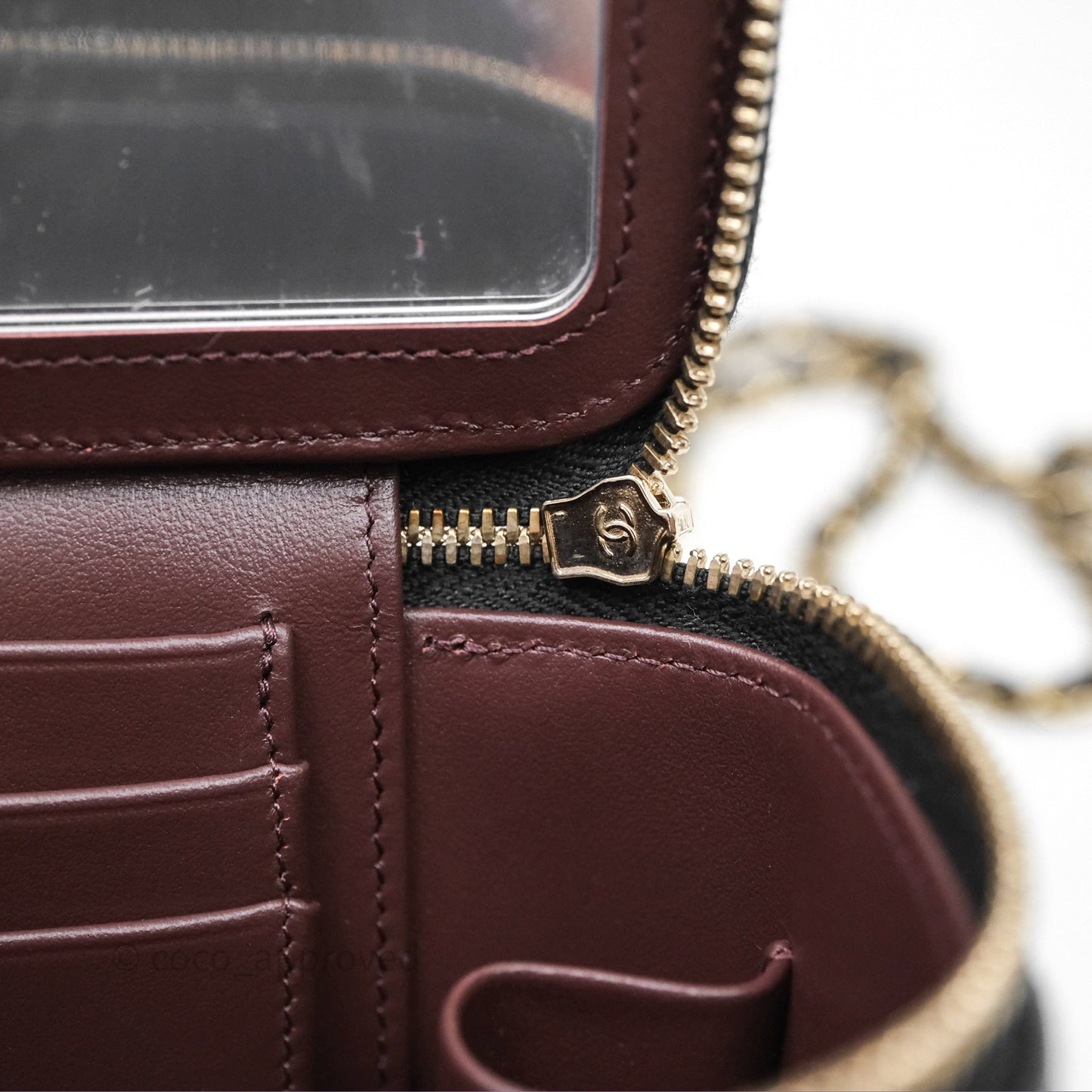 Chanel Classic Vanity with Chain Black Caviar Gold Hardware