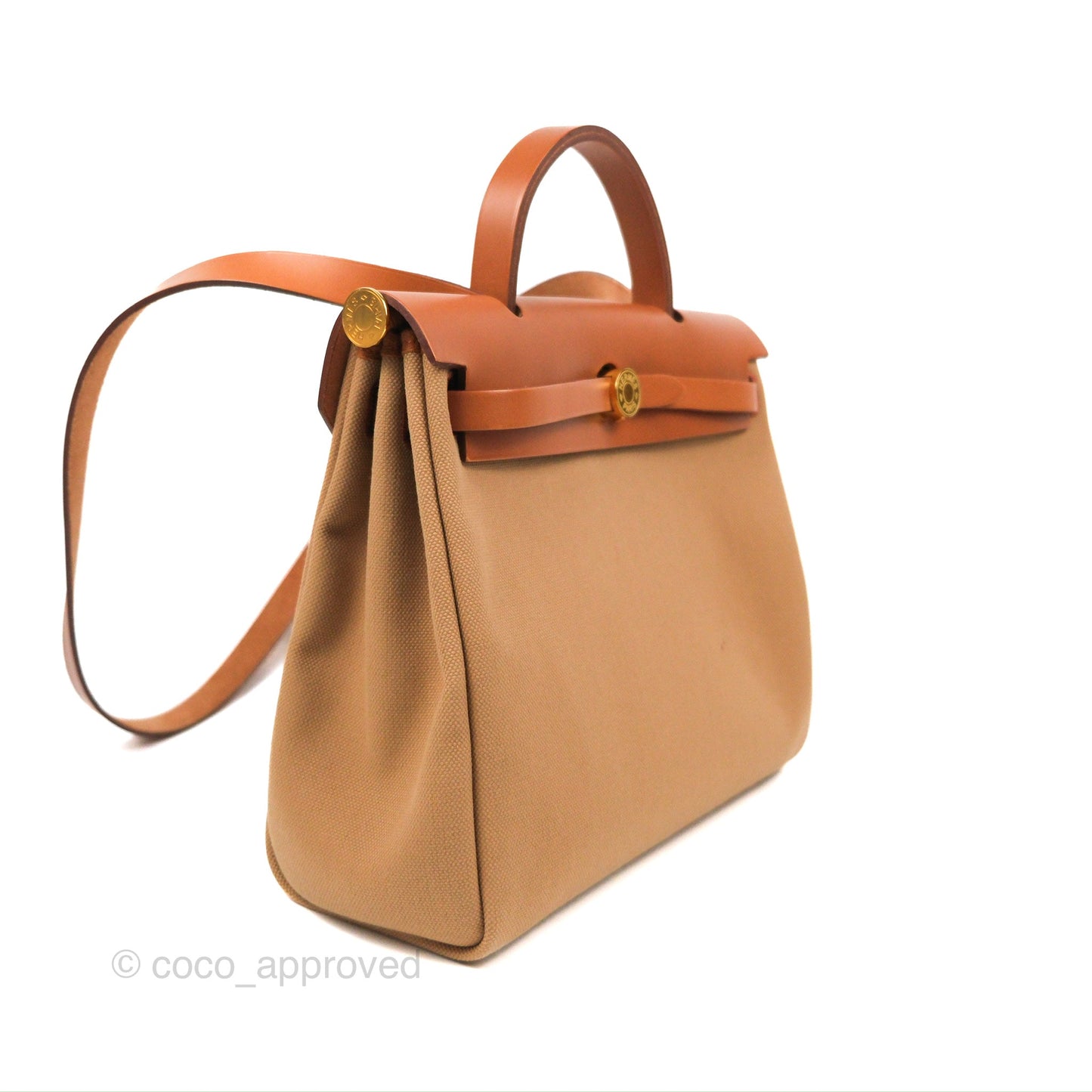 Hermès Herbag Zip Retourne 31 Chai 0M/Fauve 34 Canvas Gold Hardware