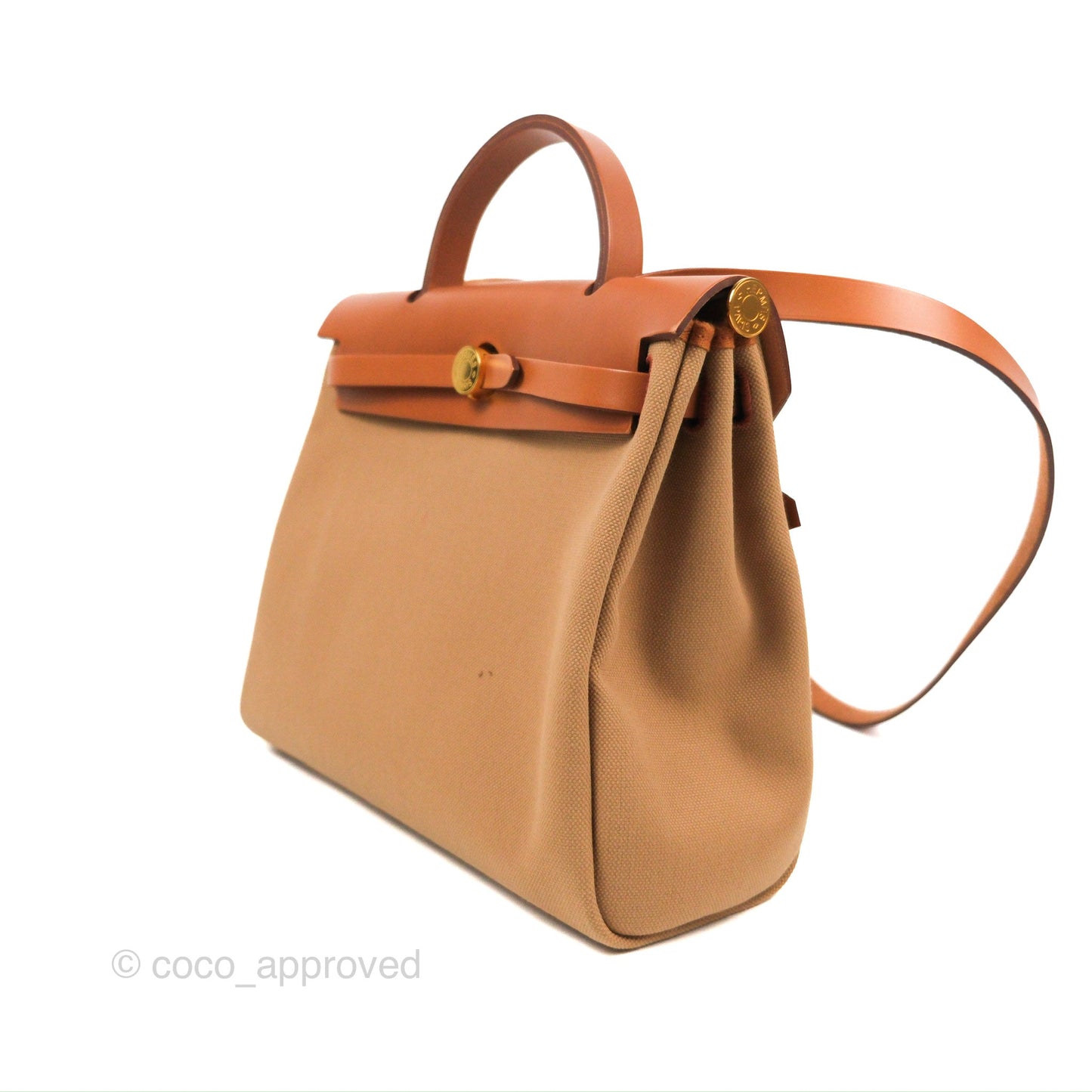 Hermès Herbag Zip Retourne 31 Chai 0M/Fauve 34 Canvas Gold Hardware