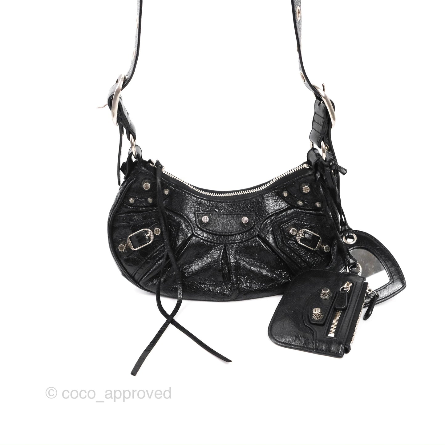 Balenciaga Le Cagole Shoulder Bag Black Calfskin Silver Hardware