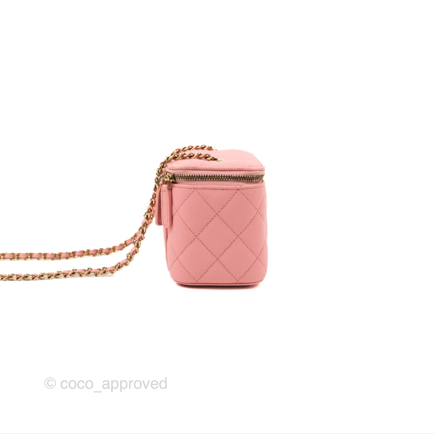 Chanel Classic Vanity with Chain Pink Caviar Gold Hardware