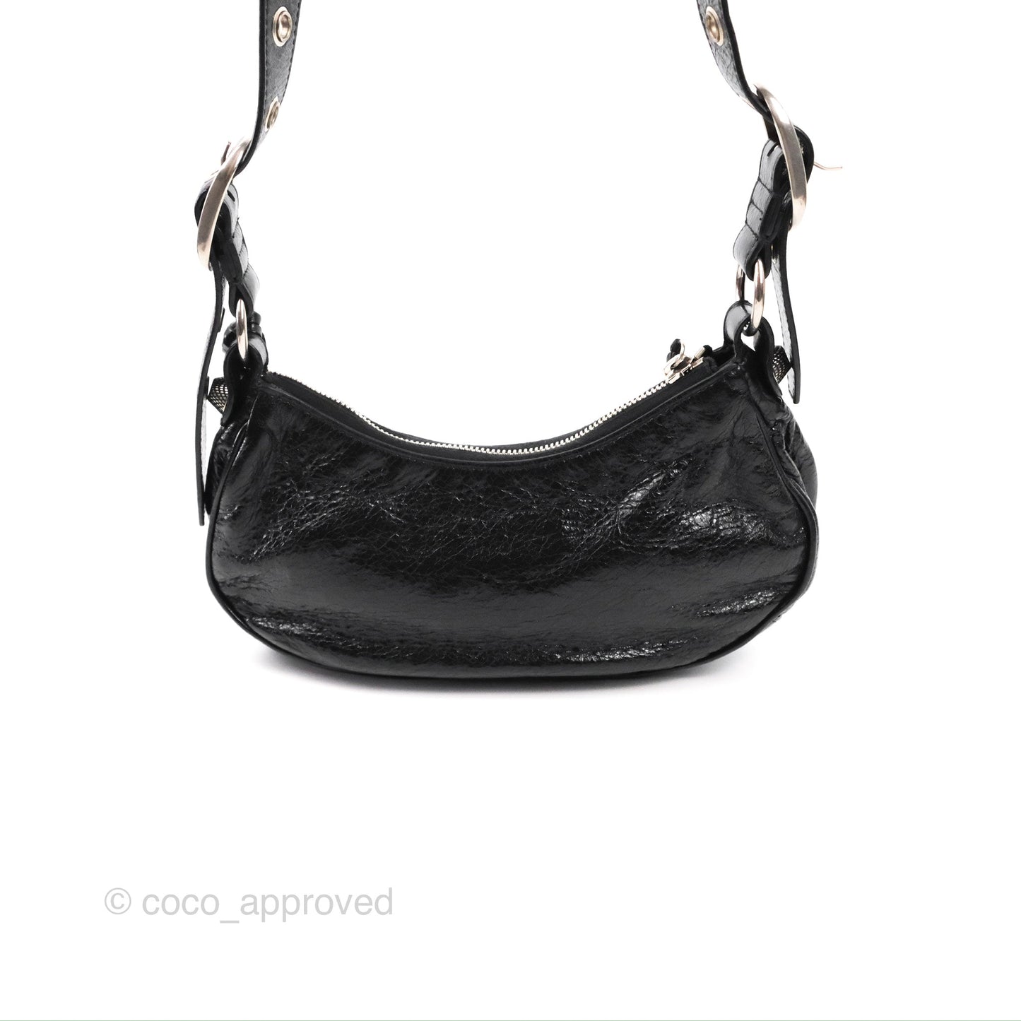 Balenciaga Le Cagole Shoulder Bag Black Calfskin Silver Hardware